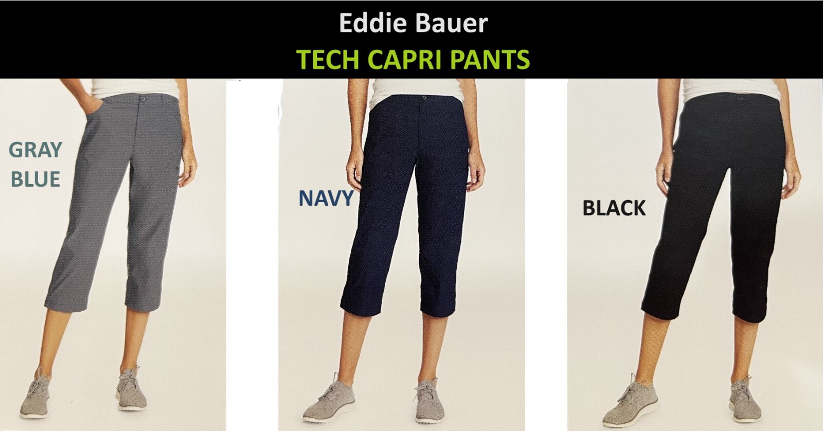 Eddie Bauer Women’s Tech Capri Nylon Outdoors Hiking Sport Pants