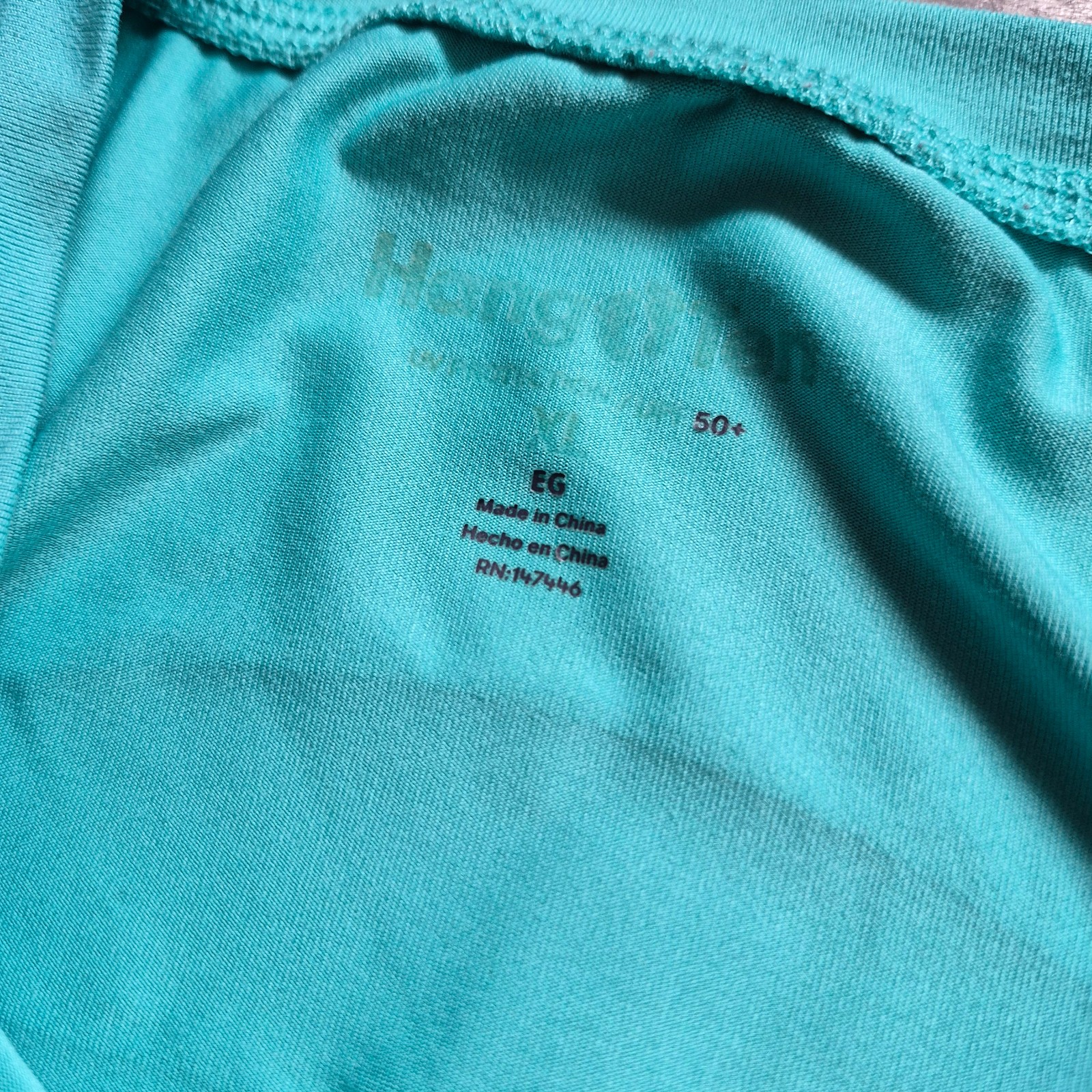 Hang Ten UV Protection 50+ Sea Foam Green Polyester Long Sleeve Shirt Size XL