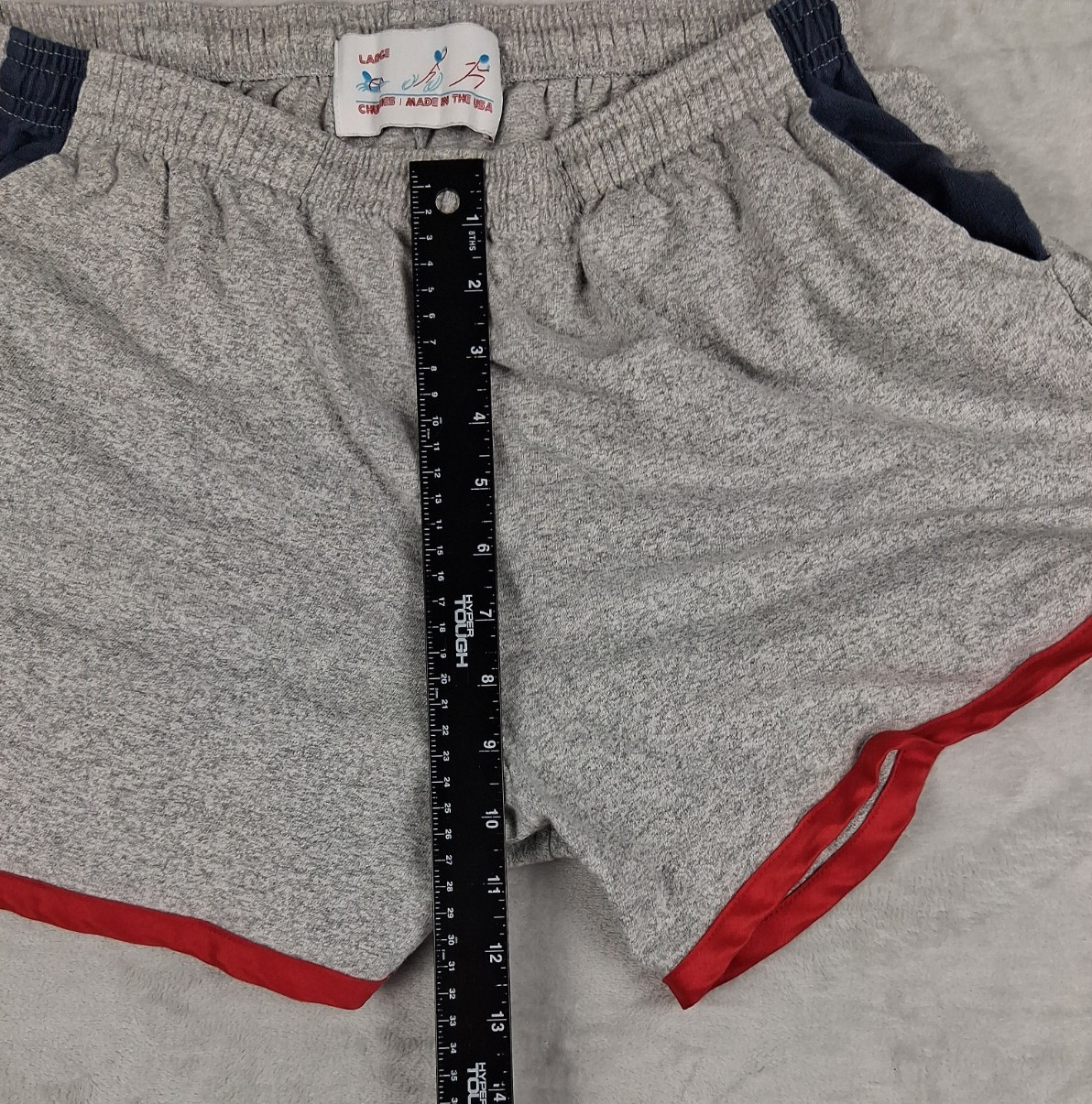 Chubbies Lounge Sweat Cotton Shorts Men L (28 inch Elastic Waist) Gray Made USA