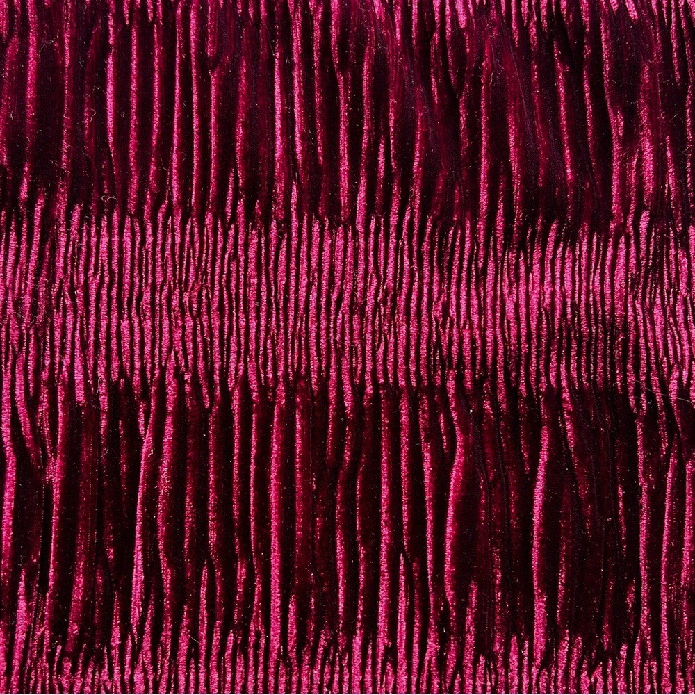 Cupio Burgundy Textured Velvety Velour XL Button-Up Shirt XL