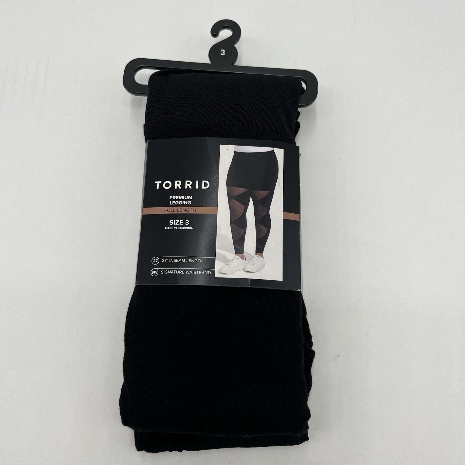Torrid Premium Full Length Mesh Bow Leggings Black Size 3 Plus 27” Inseam NW