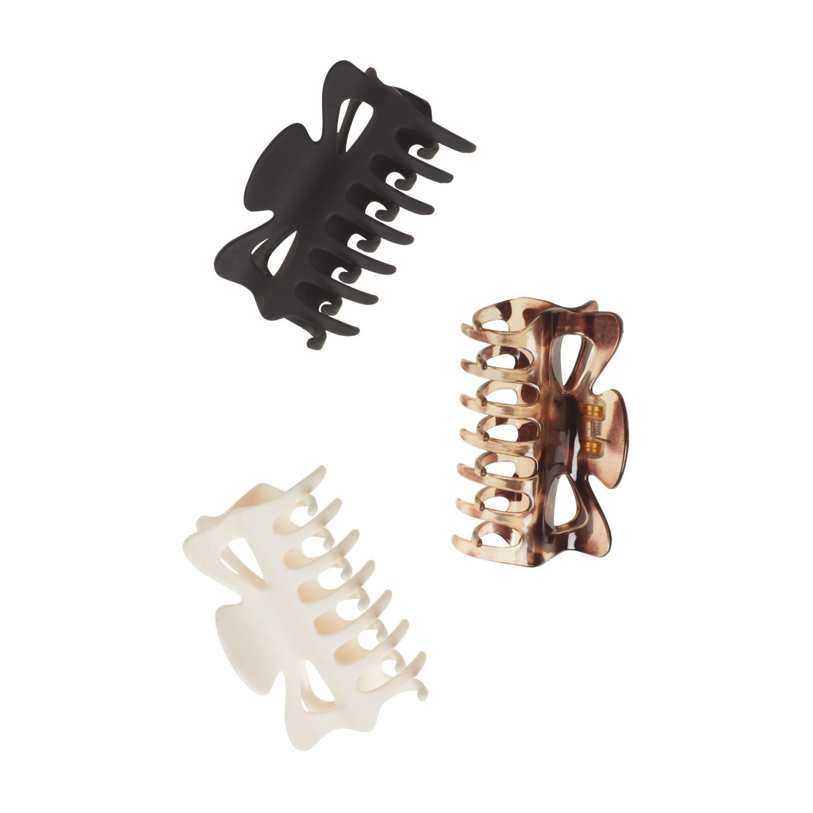 Large Claw Hair Clips Set – Assorted Neutral Colors, 3 Count for All Hair Types