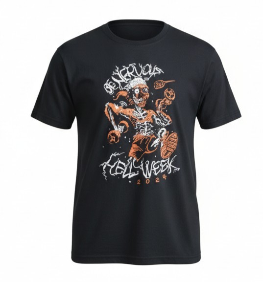 2024 Orange Theory T-shirt Hell Week Adult Size Small Black “Be Nervous” NWOT