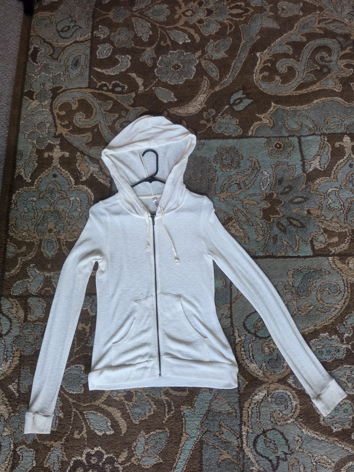 VINTAGE Y2K Womens LARGE Knit Zip Hoodie: SKATER/ PUNK/ EMO/ SCENE