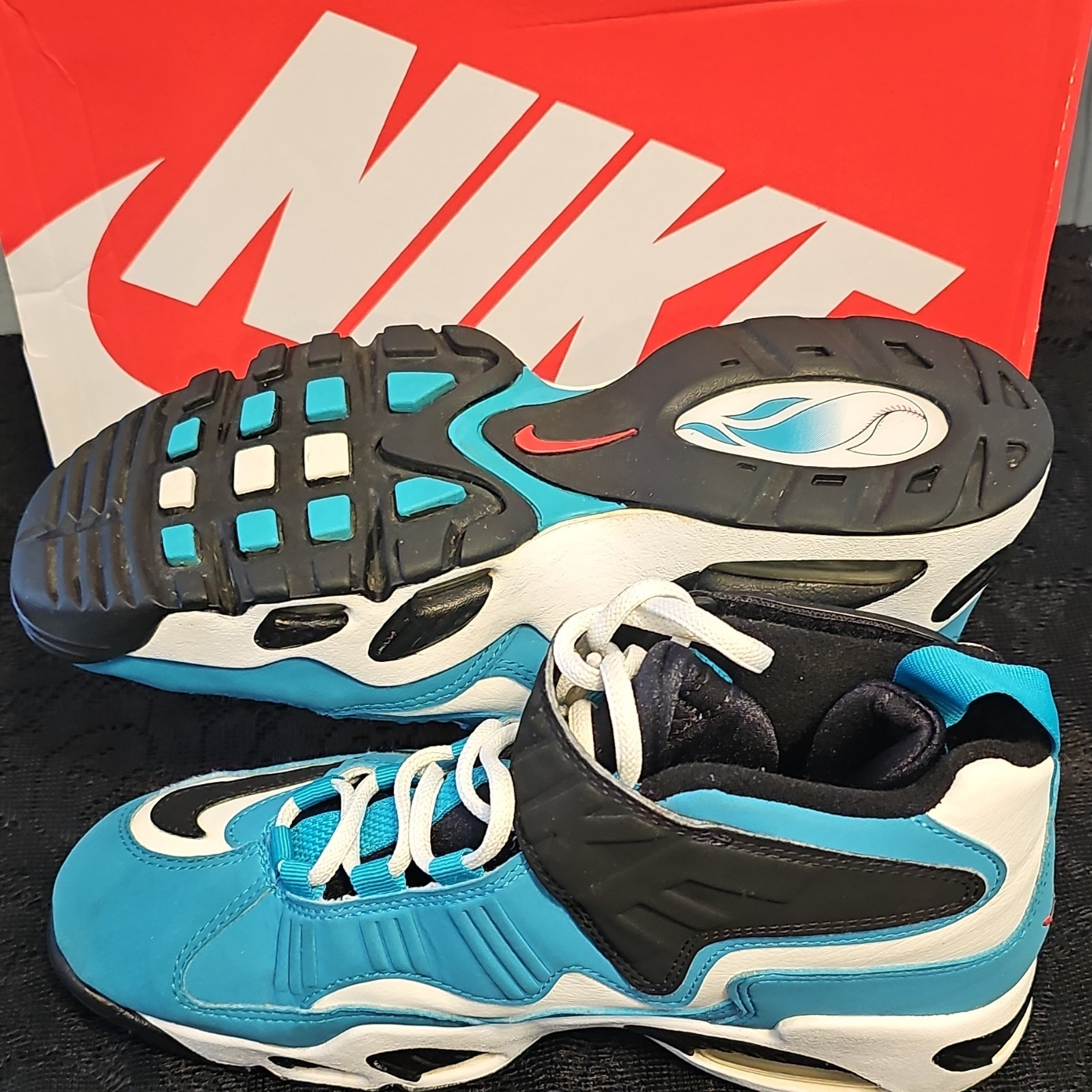 Nike Air Griffey Max 1 Colorblock Blue White Black Mid Top Athletic Sneakers