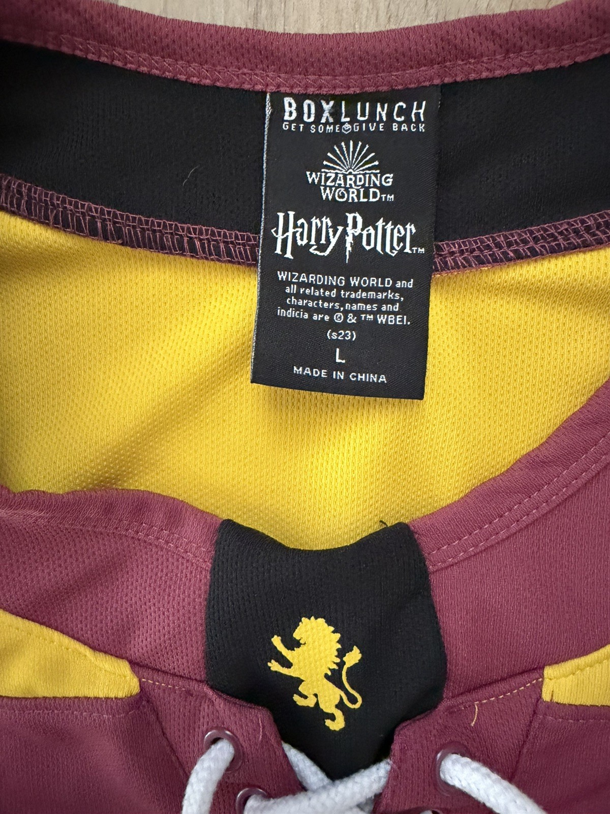 Harry Potter Gryffindor Hockey Jersey Men Large Multicolor BoxLunch Lace Up