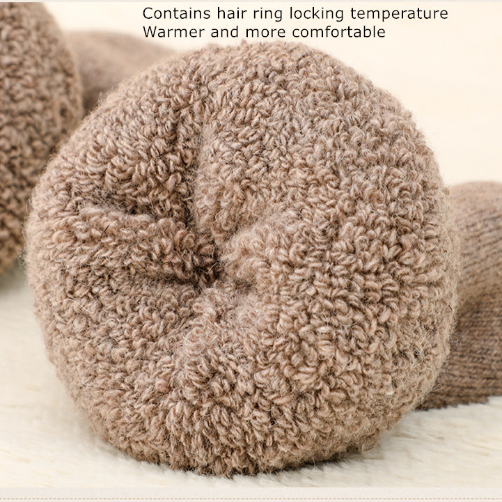 Lot 5Pairs Men Wool Cushioned Thick Boot Thermal Warm Crew Hiking Socks Winter