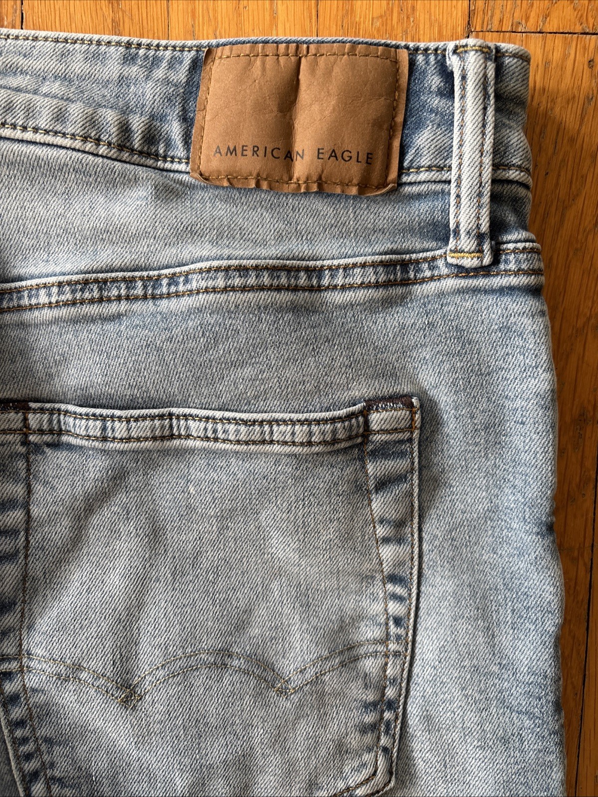 American Eagle Airflex+ Stretch Men’s Original Straight Jeans Medium Wash 34×32