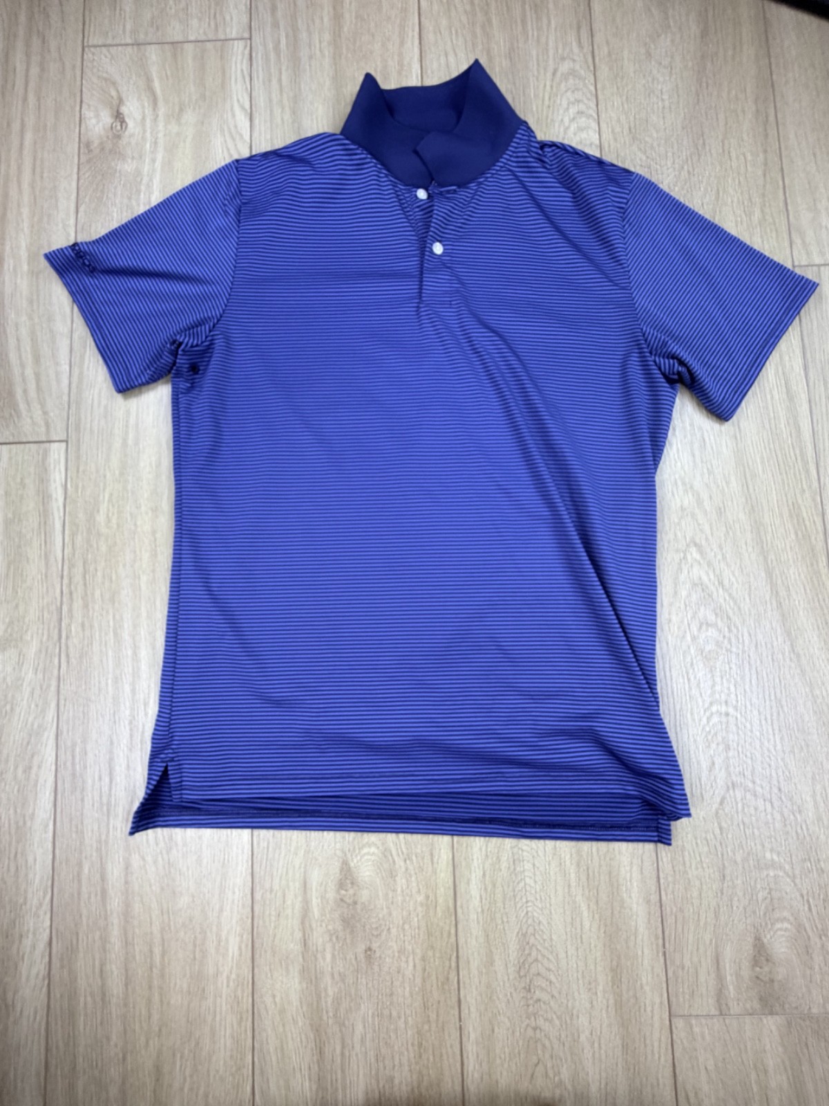 Bonobos Golf Polo Shirt Mens M Slim Fit Blue Striped Performance Short Sleeve