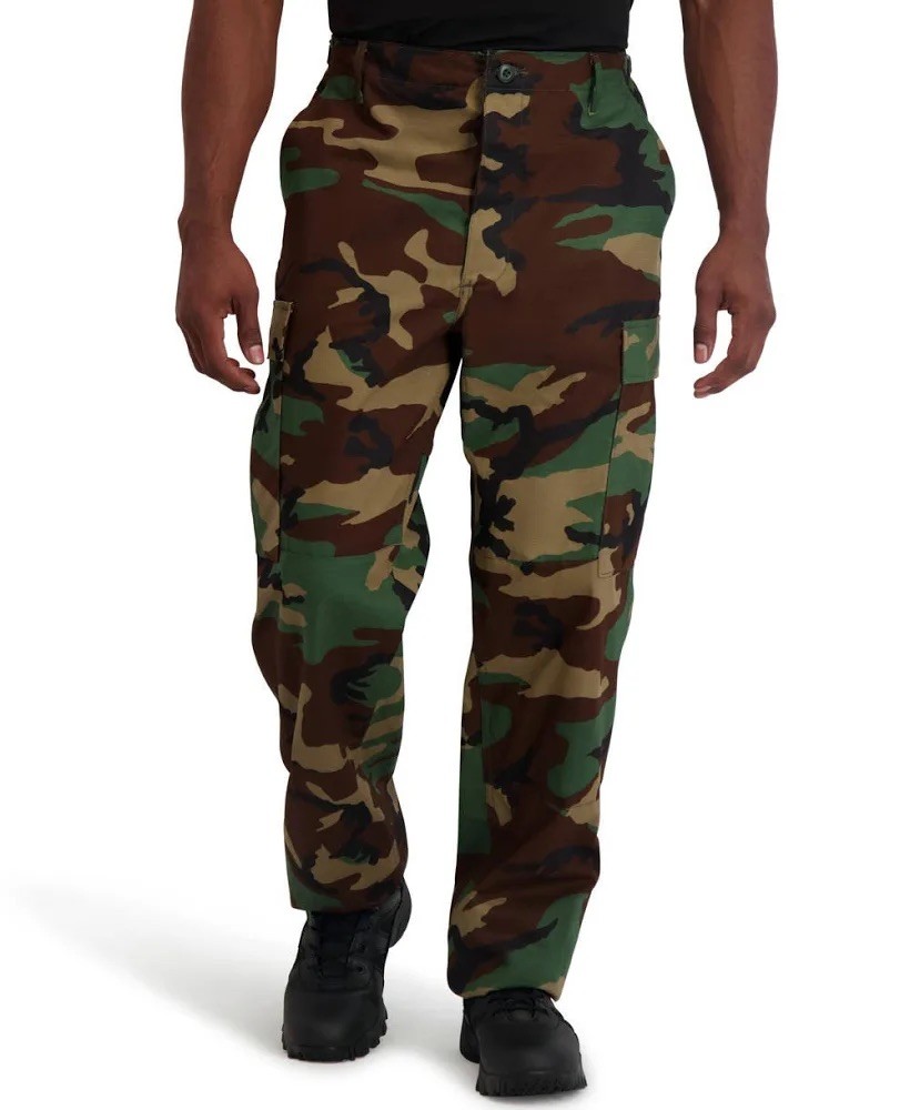 Military Cargo Pants NEW by Genuine Gear zip fly Woodland Camo Size Med