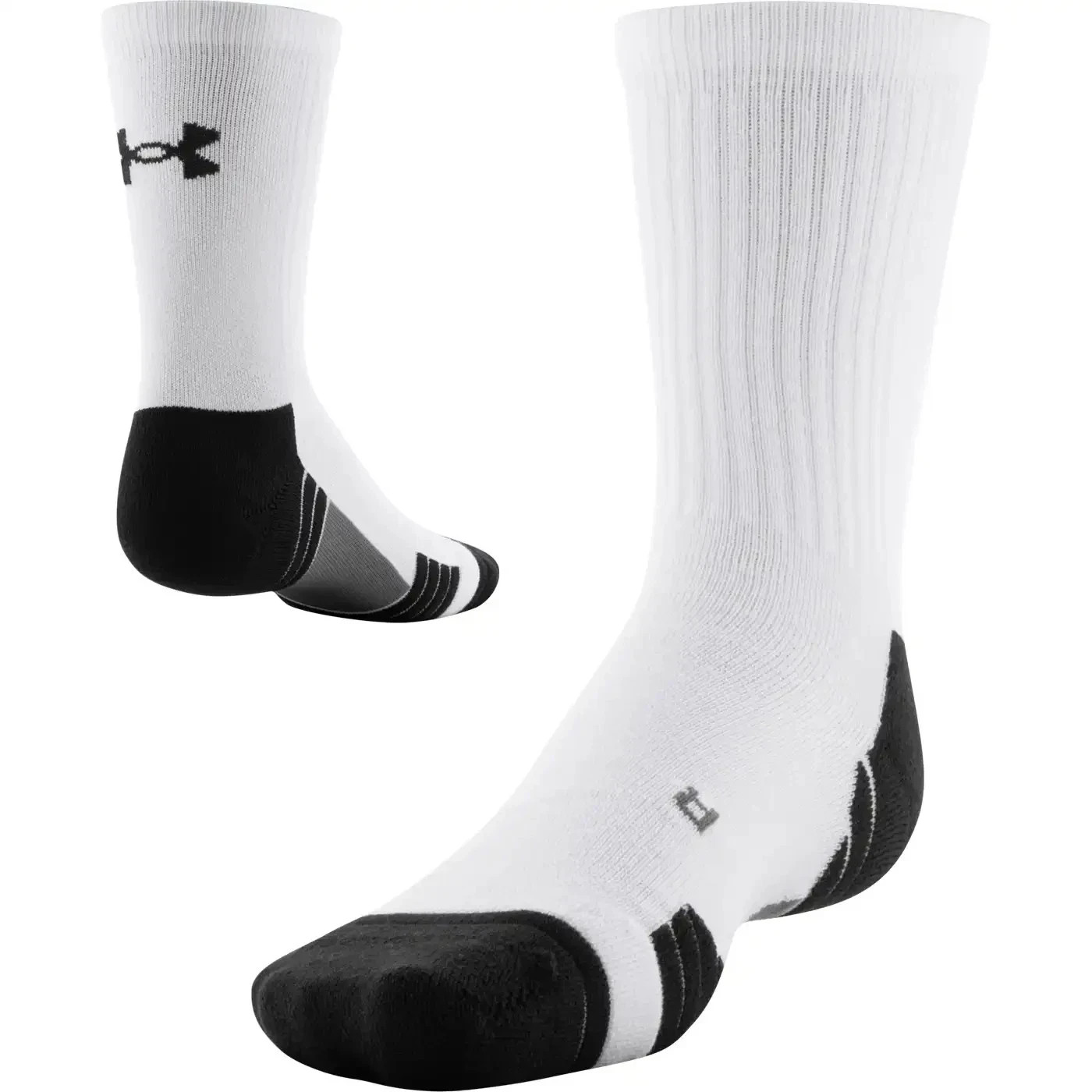 Under Armour Team Cushioned Crew Socks, Size 13.5k – 4.5, White (6 PAIRS)