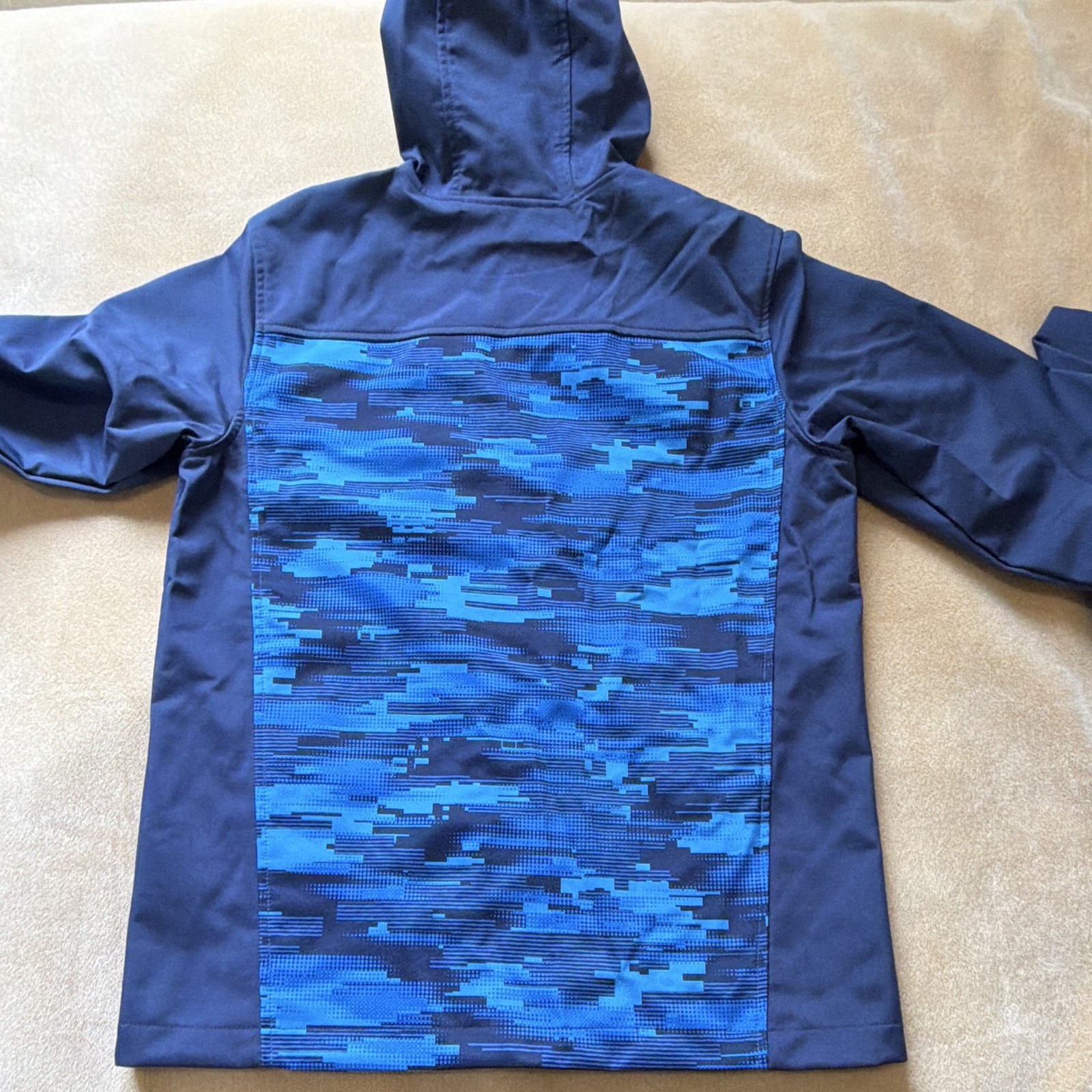 Free Country Boys Softshell Hooded Full Zip Jacket S Blue/Red Camo