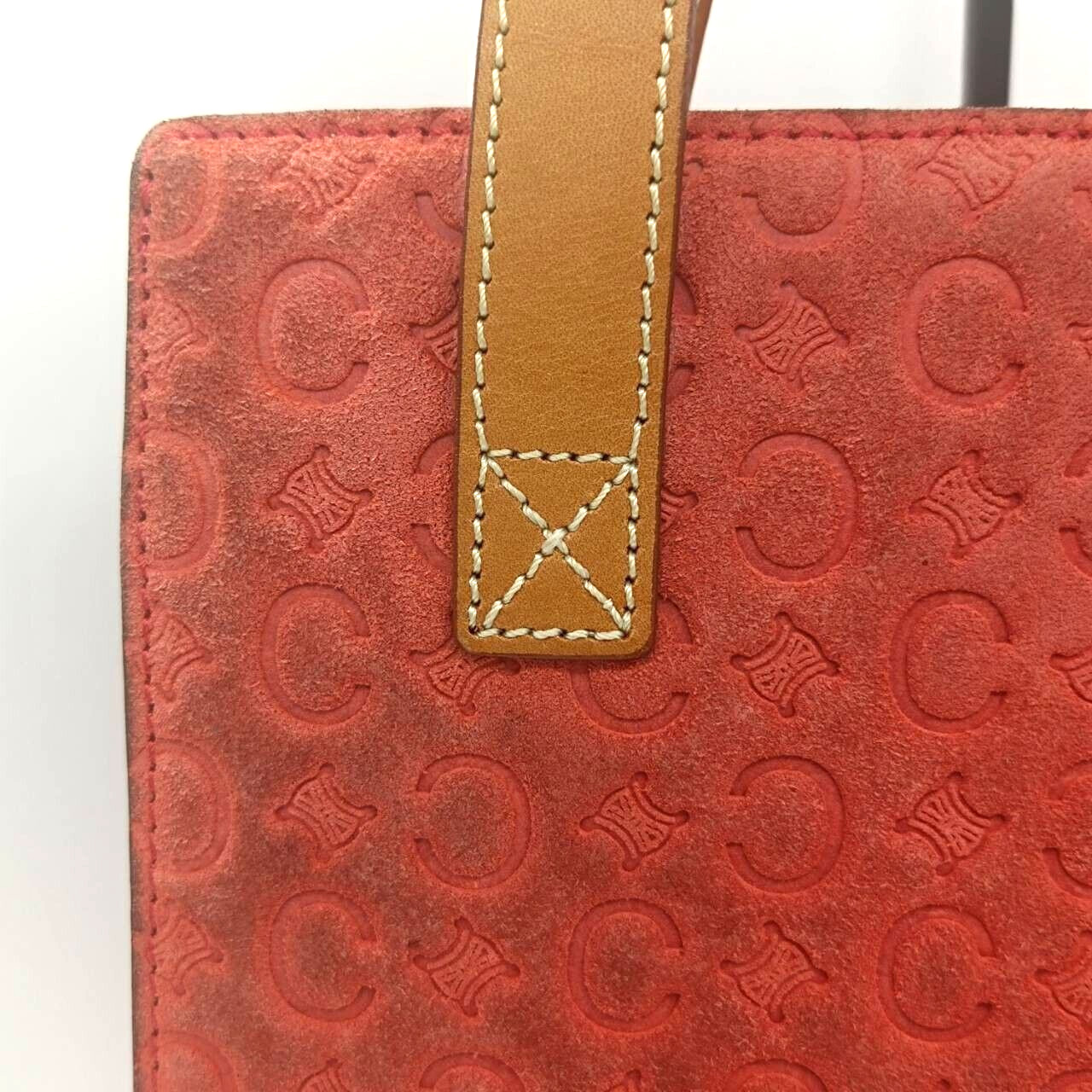 CELINE tote bag hand bag suede Macadam W 22cm/8.6in H 23cm/9.05in D 7cm/2.8in