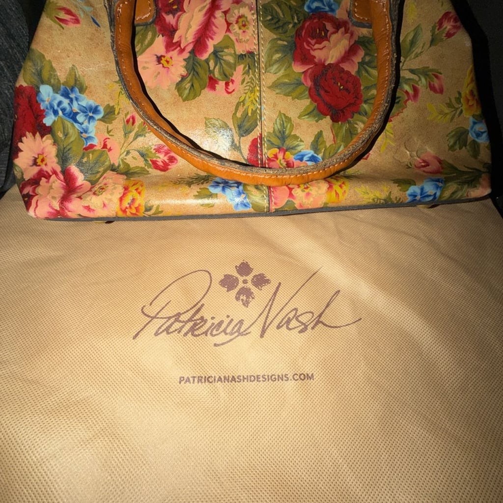 Patricia Nash Marcaria Floral Print Leather Frame Satchel