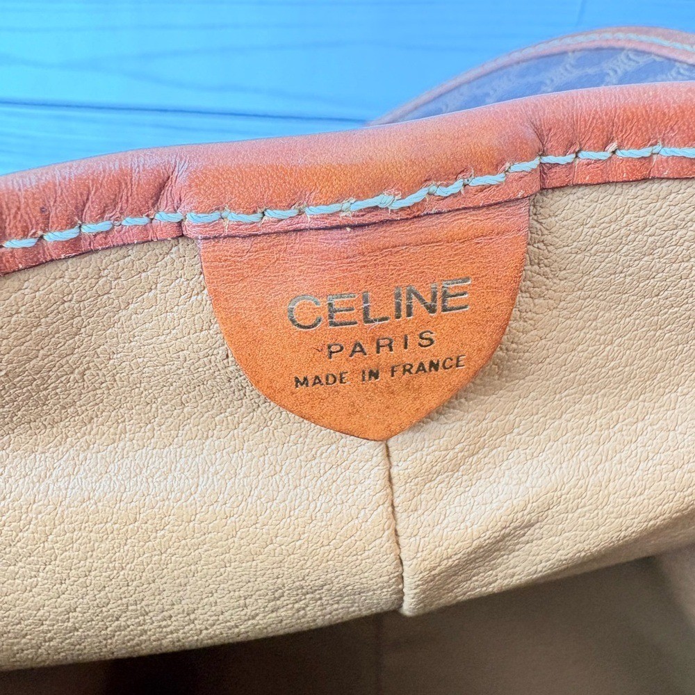 Celine Vintage Macadam PVC Leather & Canvas Backpack with COA