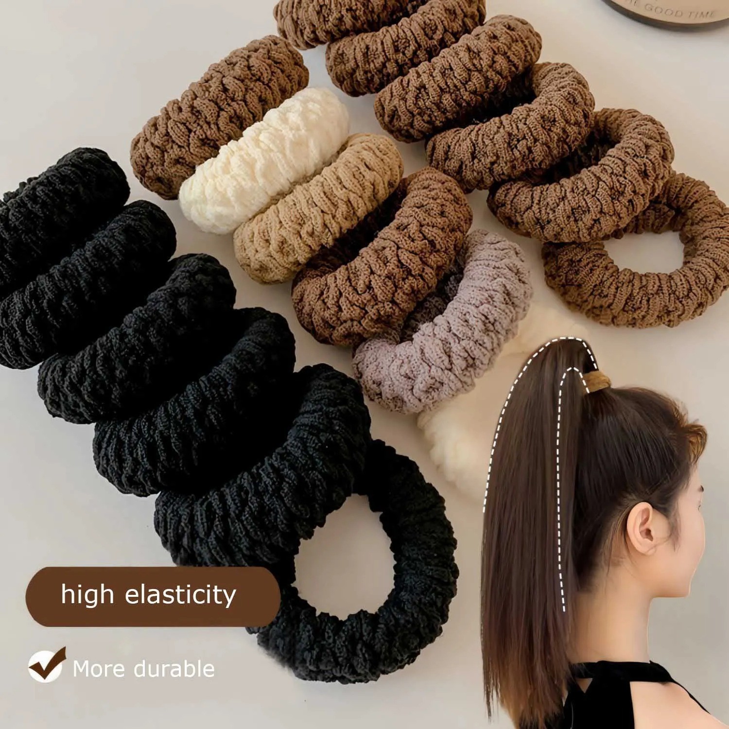 6pcs of Upgraded Wide And Thick Hair Ties, Fashionable for Ponytails And Buns