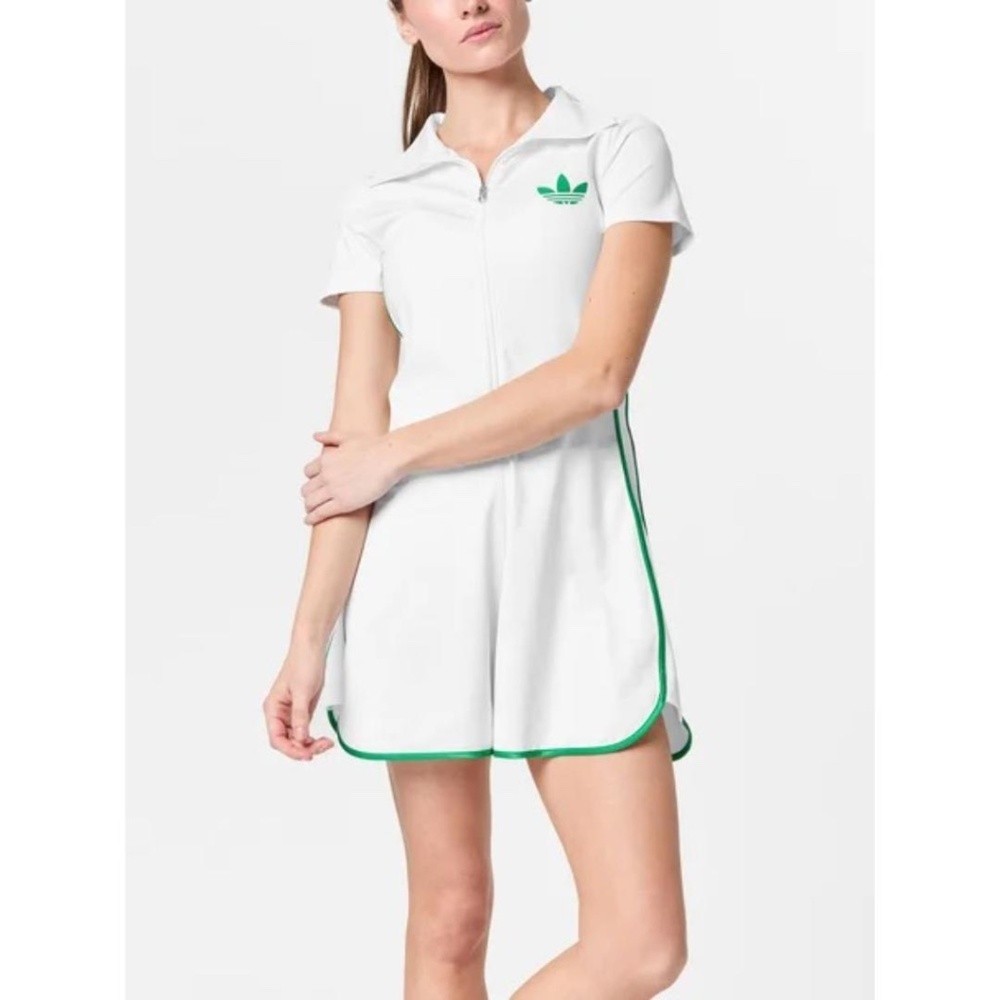 Adidas Pro One Piece Zip Shorts Romper‎ Jumpsuit Tennis Pickleball White M NWT