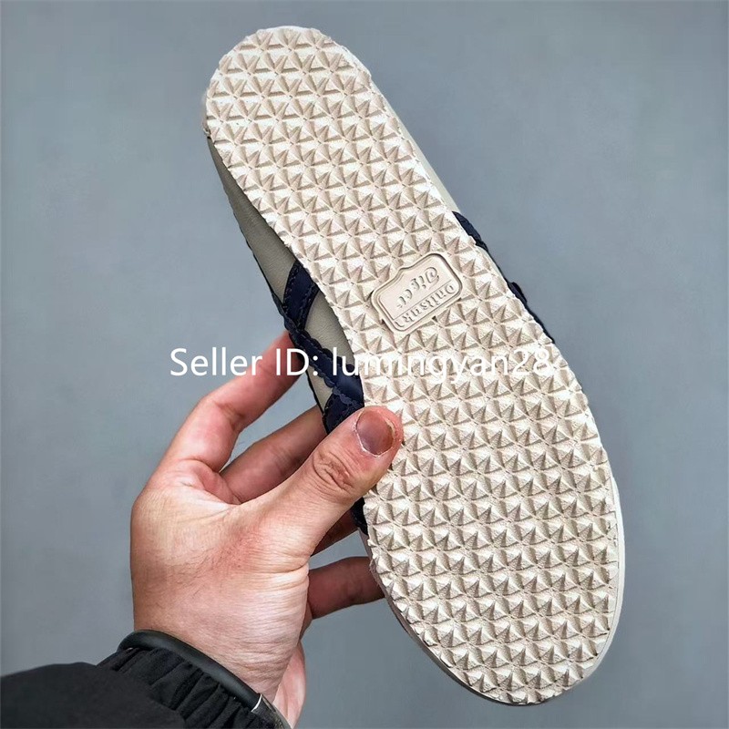 Vintage ONITSUKA TIGER MEXICO 66 TGRS BALLET FLATS Beige Navy Blue 1182A678-200