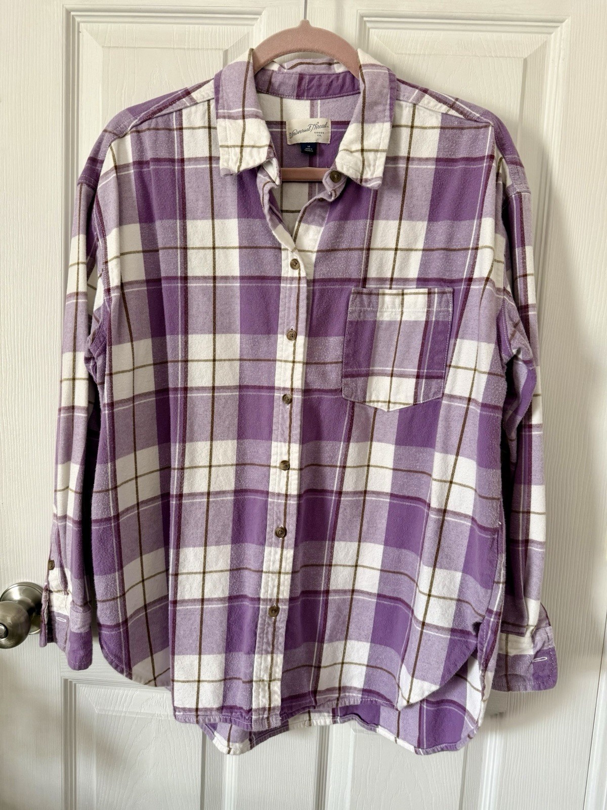 Universal Thread Women’s Oversize Shacket in Lavender And White Size M