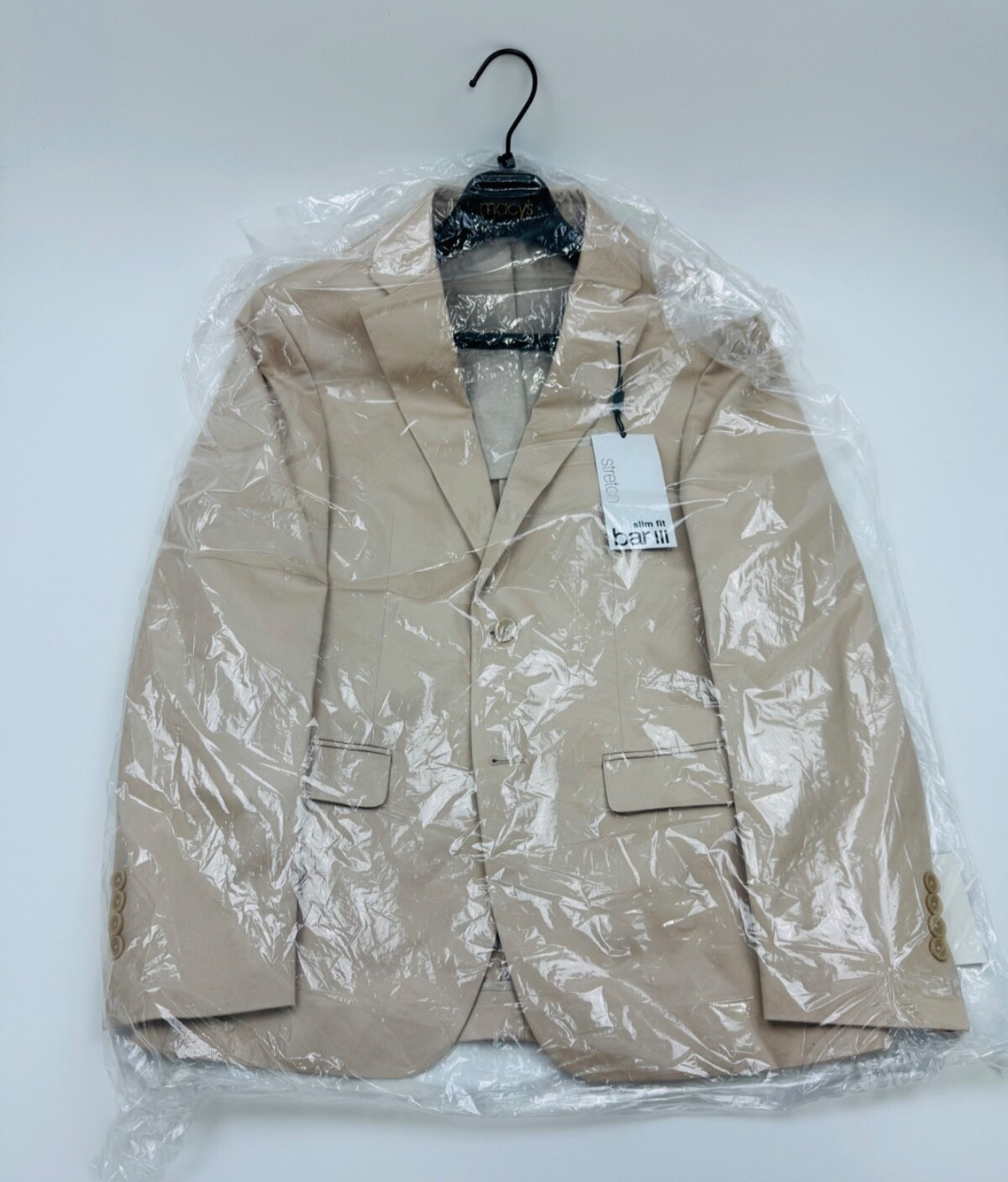 $360 NEW BAR III Mens Tan Soft Cotton Slim Stretch Blazer Sport Coat Suit Jacket