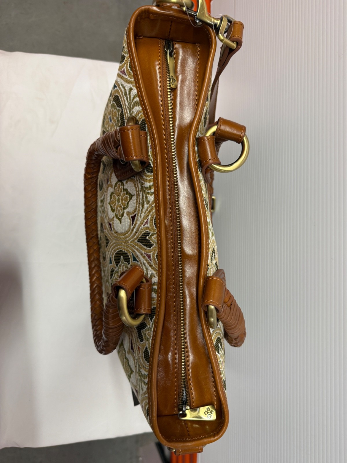 Patricia Nash LESINA Discovery Tapestry & Leather Tan Tote NEW $399 309 OF 400