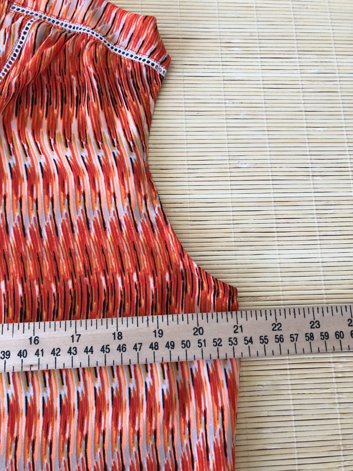 Worthington Woman’s Sleeveless Button Up Lightweight Top Orange Stripe Size M
