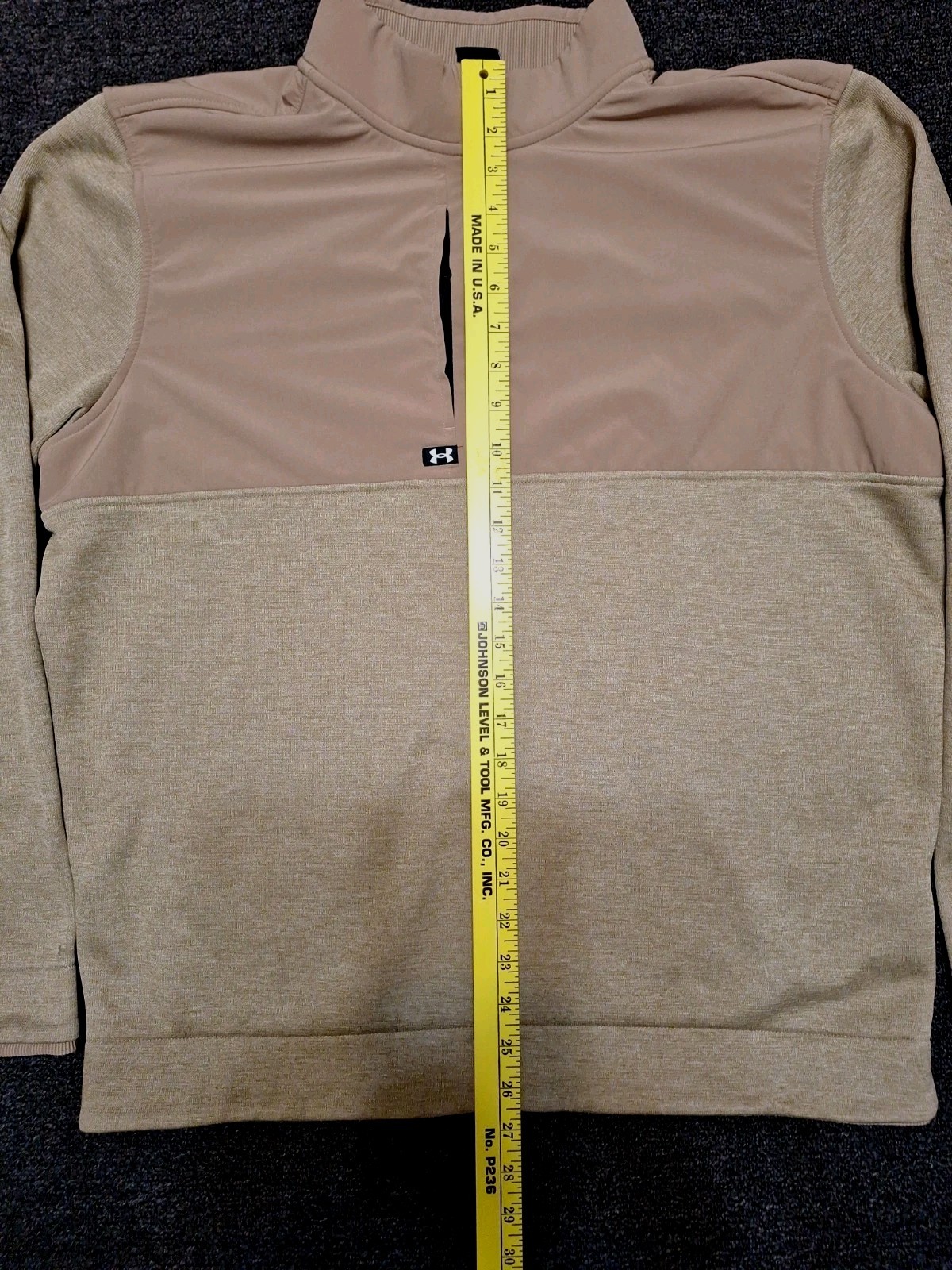 Under Armour Golf Drive Storm Sweater Mens XL Tan Fleece 1/2 Zip Pullover EPC