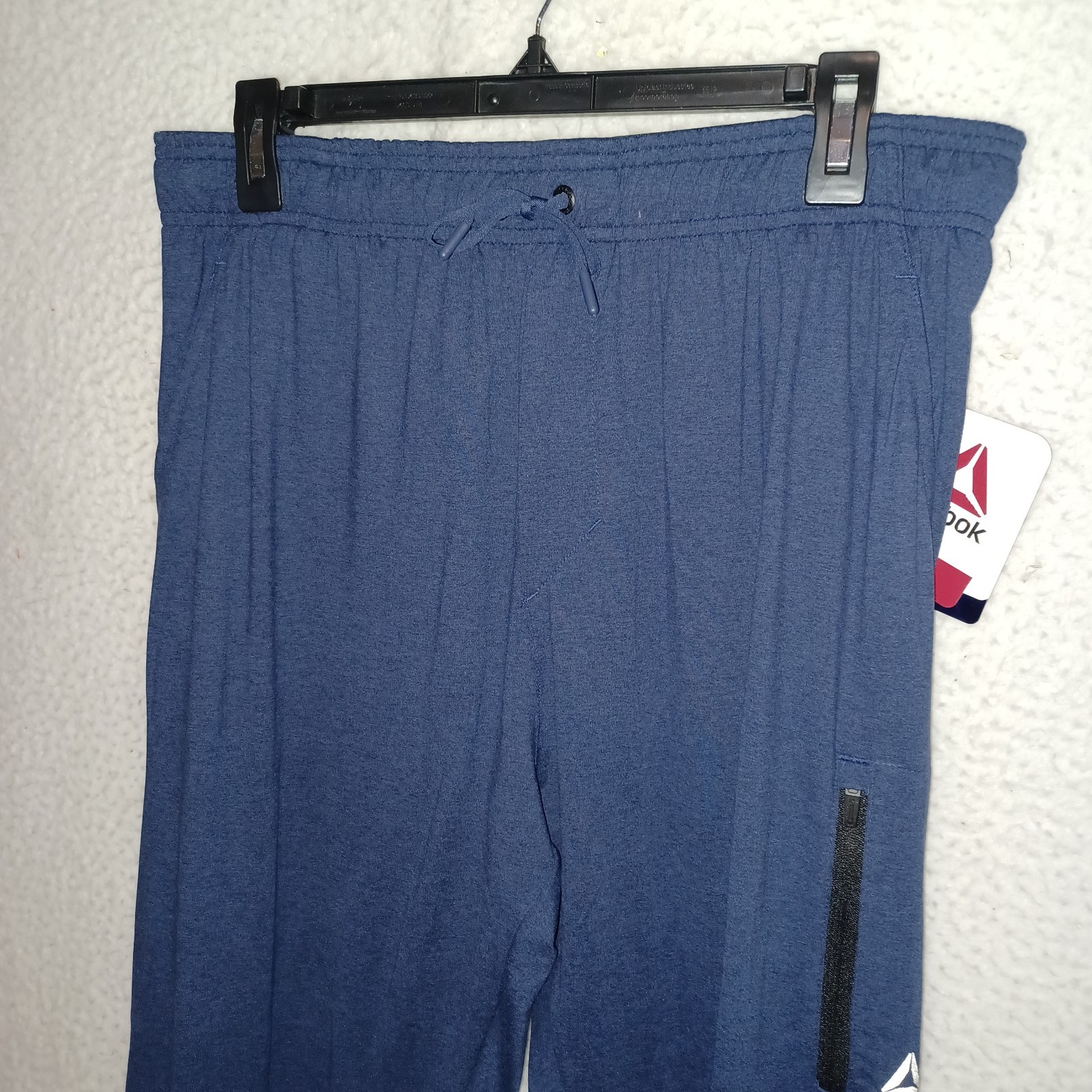 Reebok Men’s L Legacy Slim Jogger Pants Ribbed Cuff Medieval Blue Heather (HC)