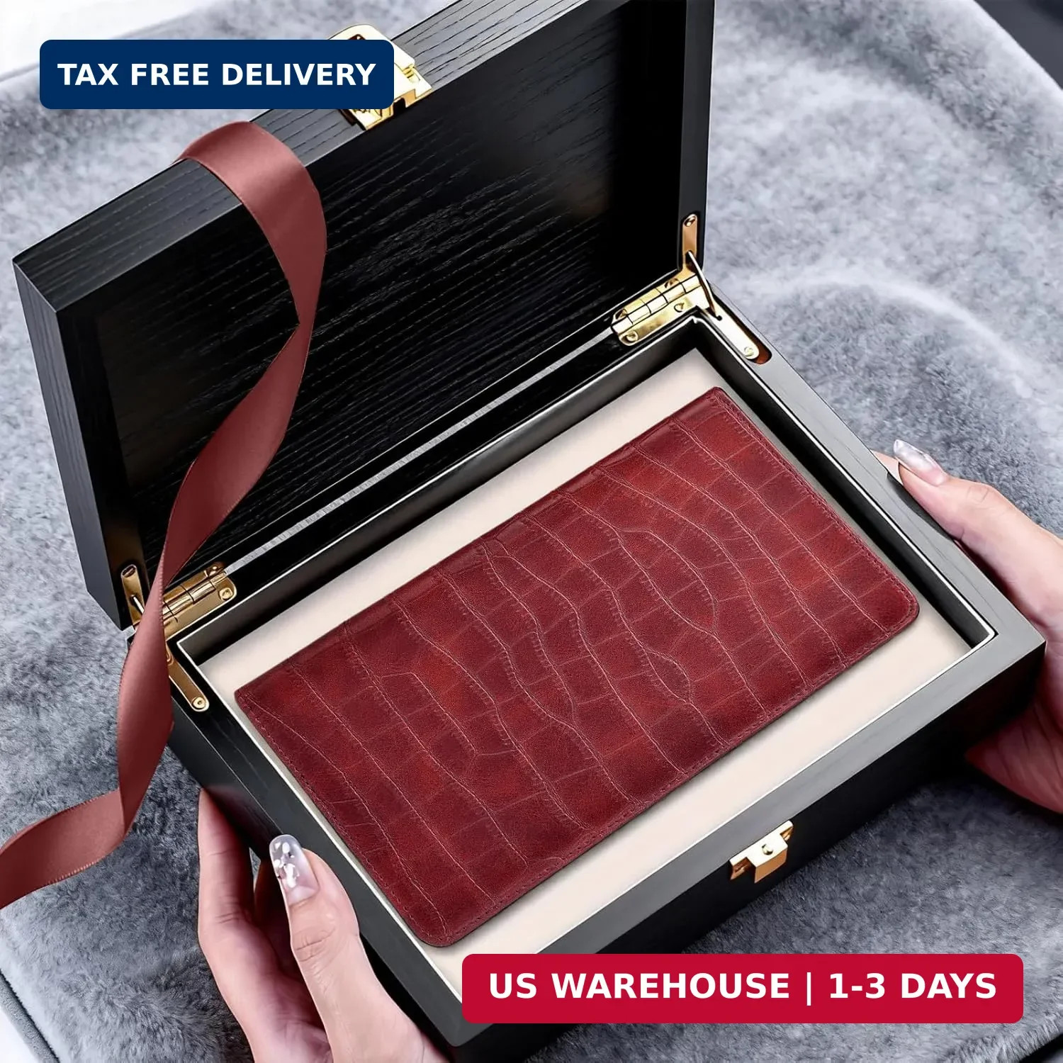 Registration and Insurance Card Holder, Red Vehicle Glove Box Car Organizer with