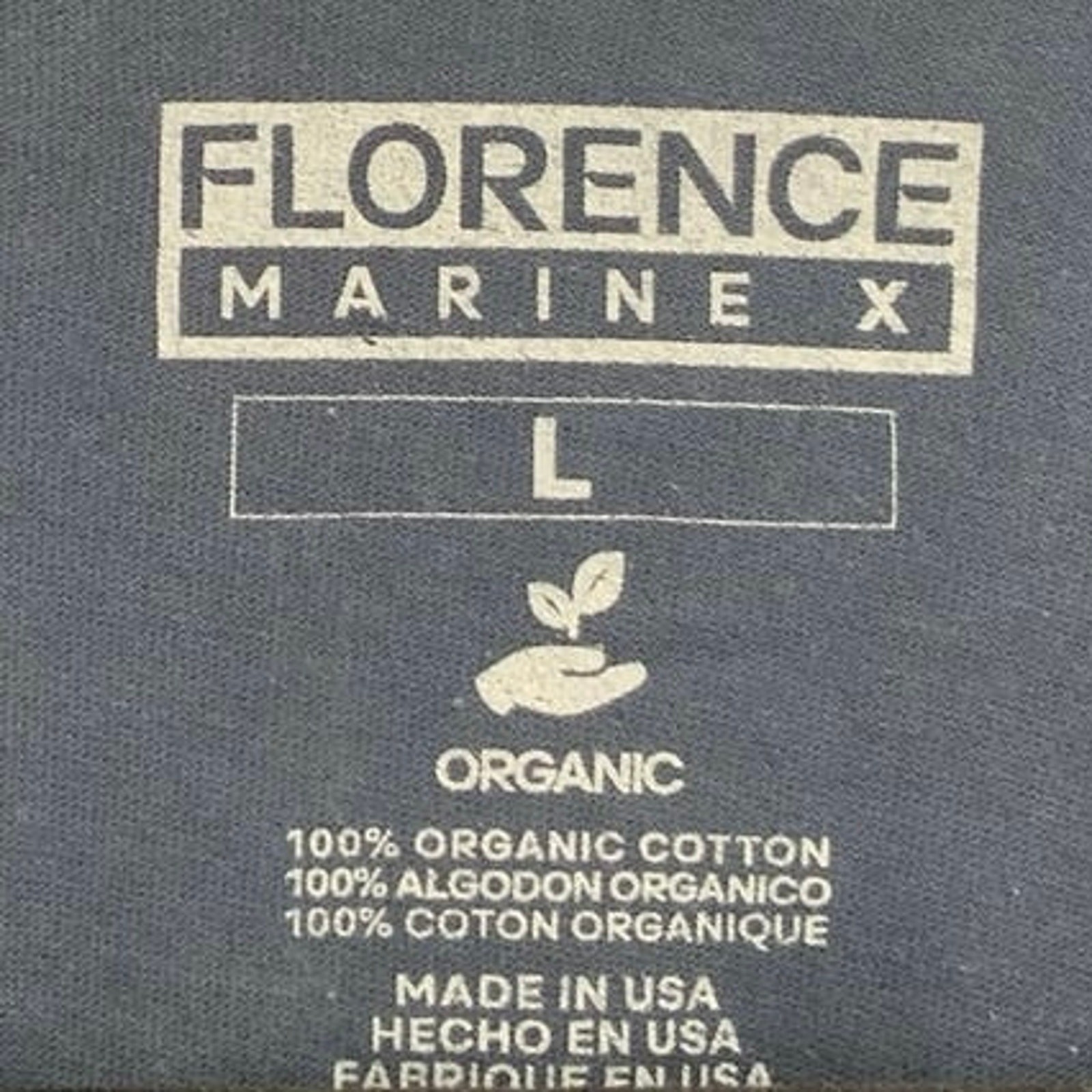 NEW! Florence Marine X Men’s Large Catamaran Organic Navy T-Shirt $38 msrp M5-2
