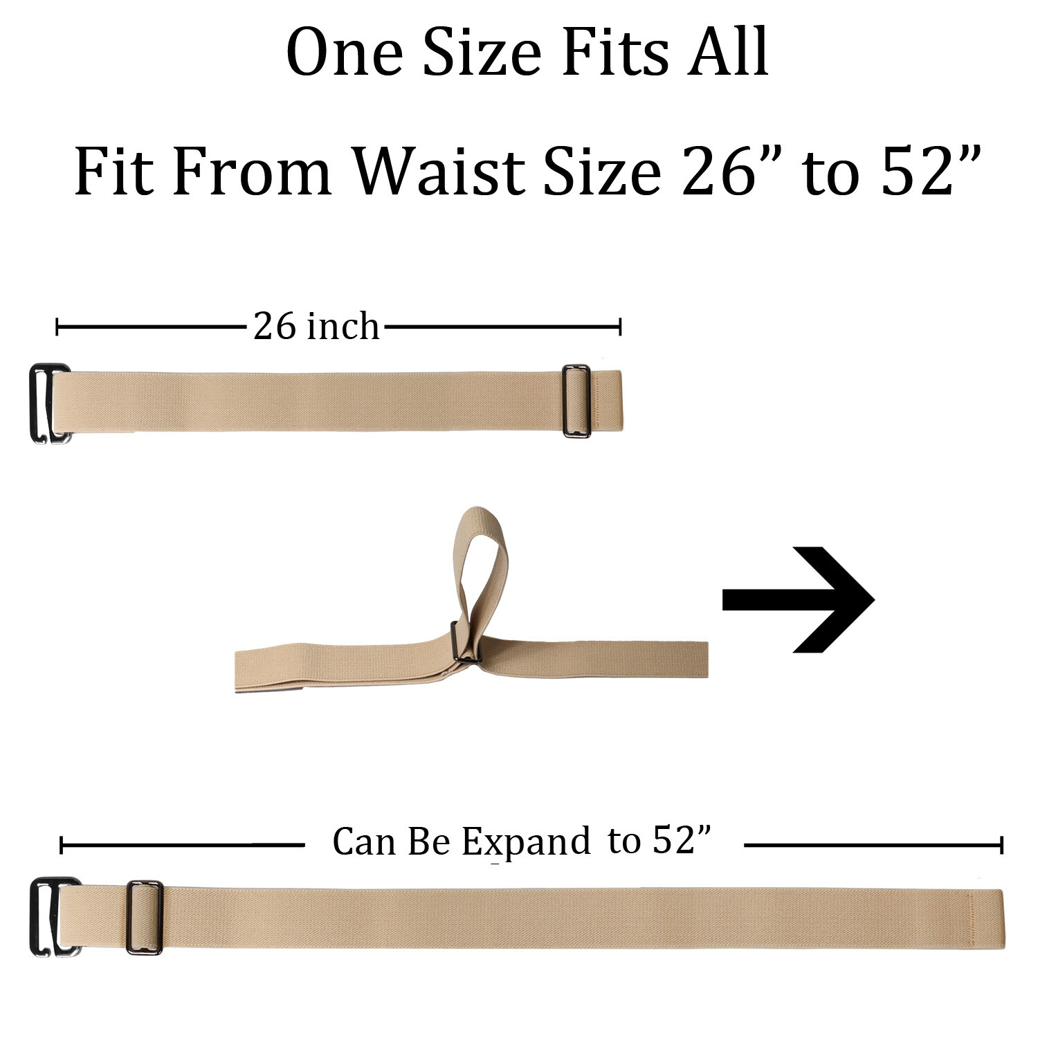4 Piece Women Elastic Stretch Belt Invisible No Show Waist Belt with Flat Buckle