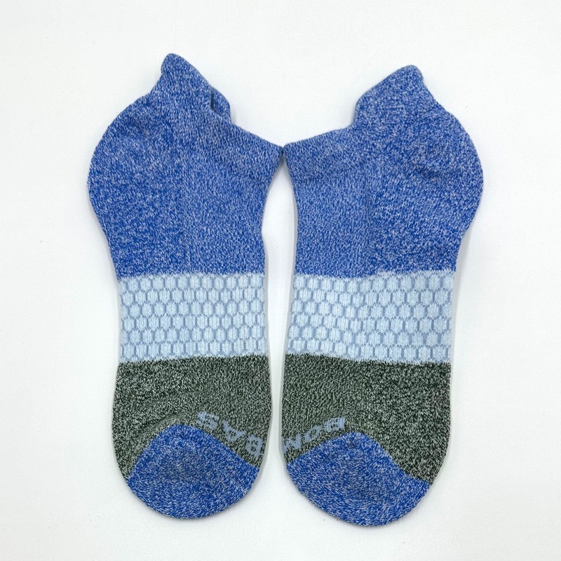 BOMBAS 4 pairs Men’s Tri-Block Ankle Socks cushion Size Large 2 Colors Mix