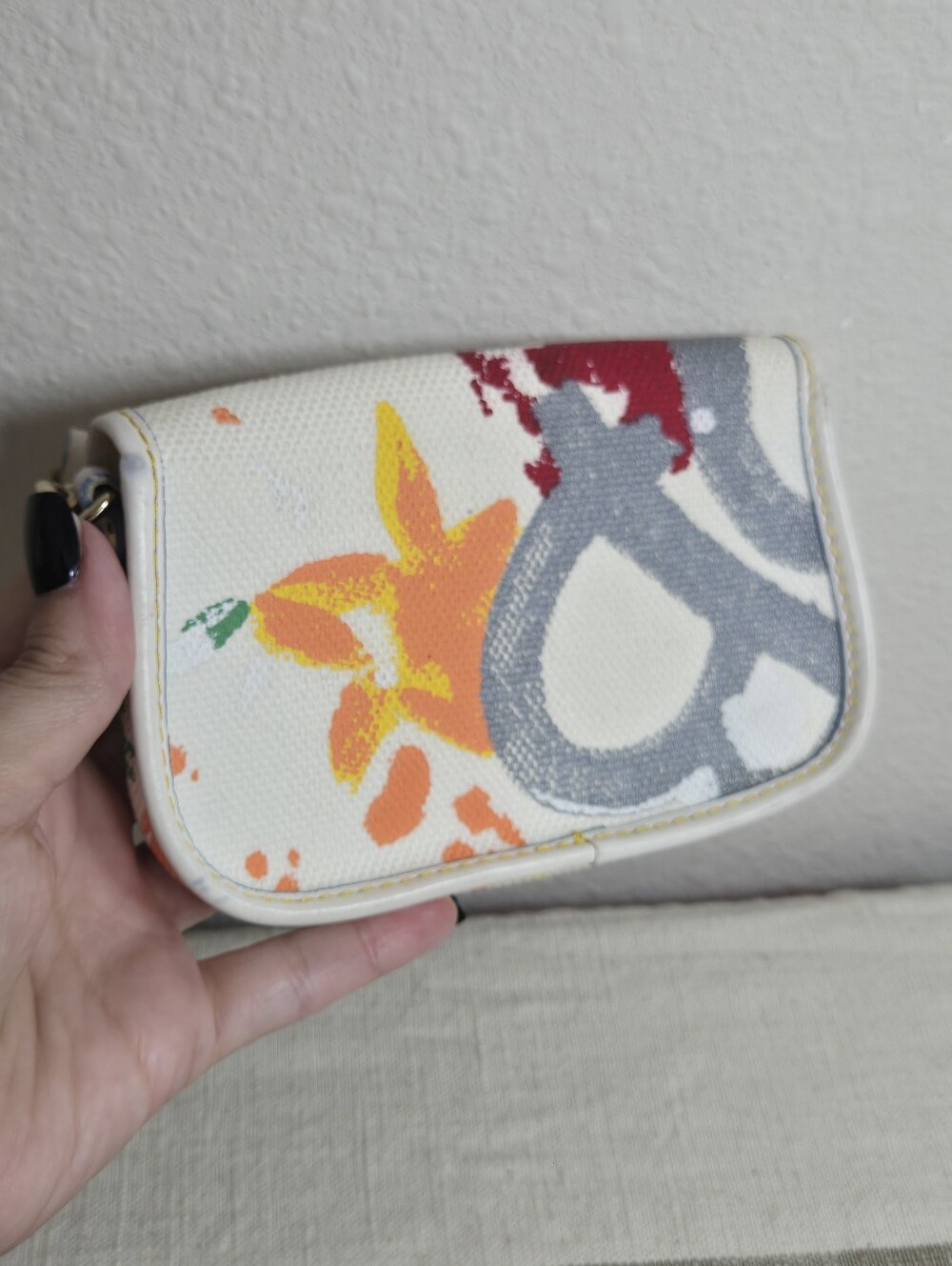 Dooney And Bourke Paint-Splatter Canvas Wristlet – Multicolor