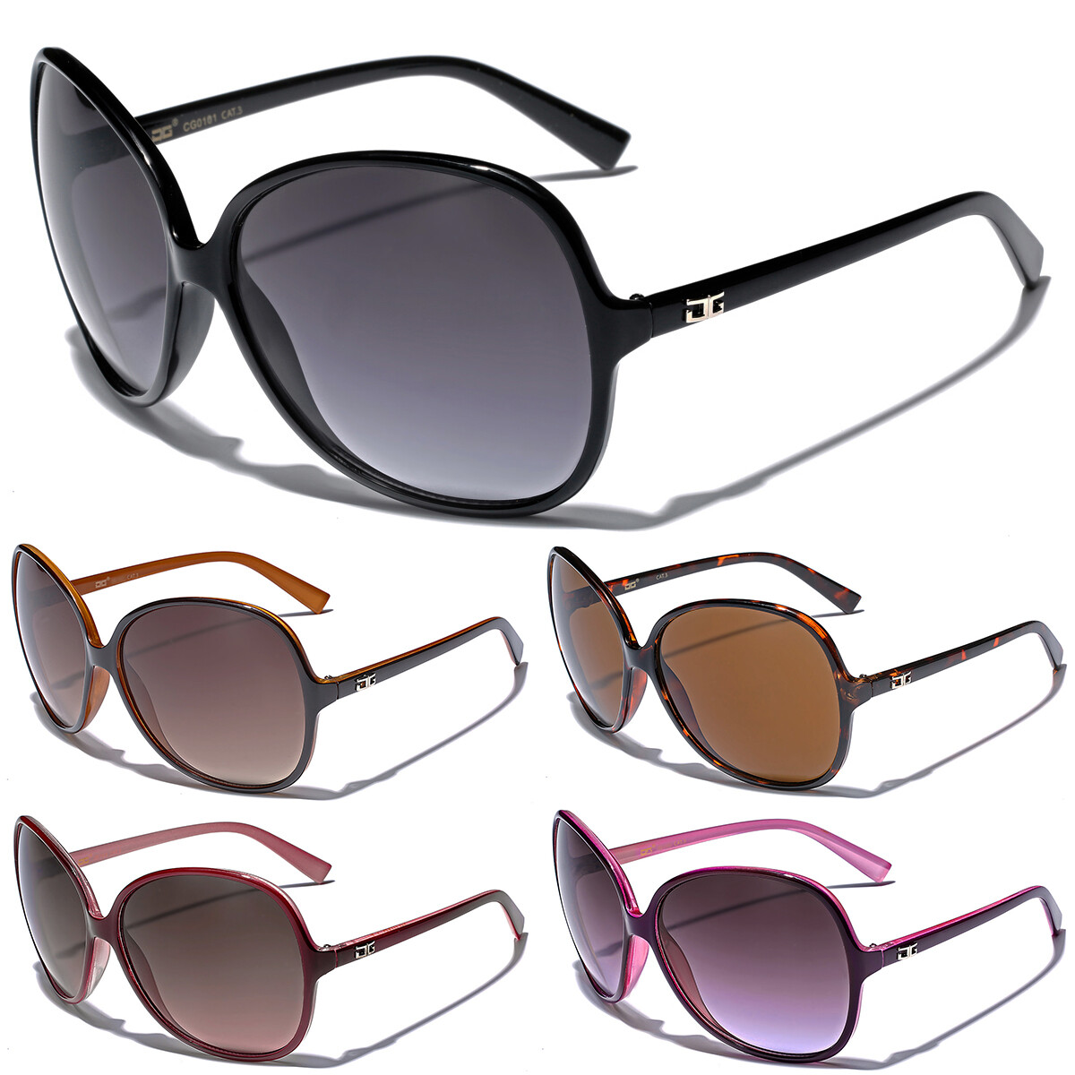 New Oversized Round Butterfly Vintage Women Sunglasses Black Brown Pink Frame
