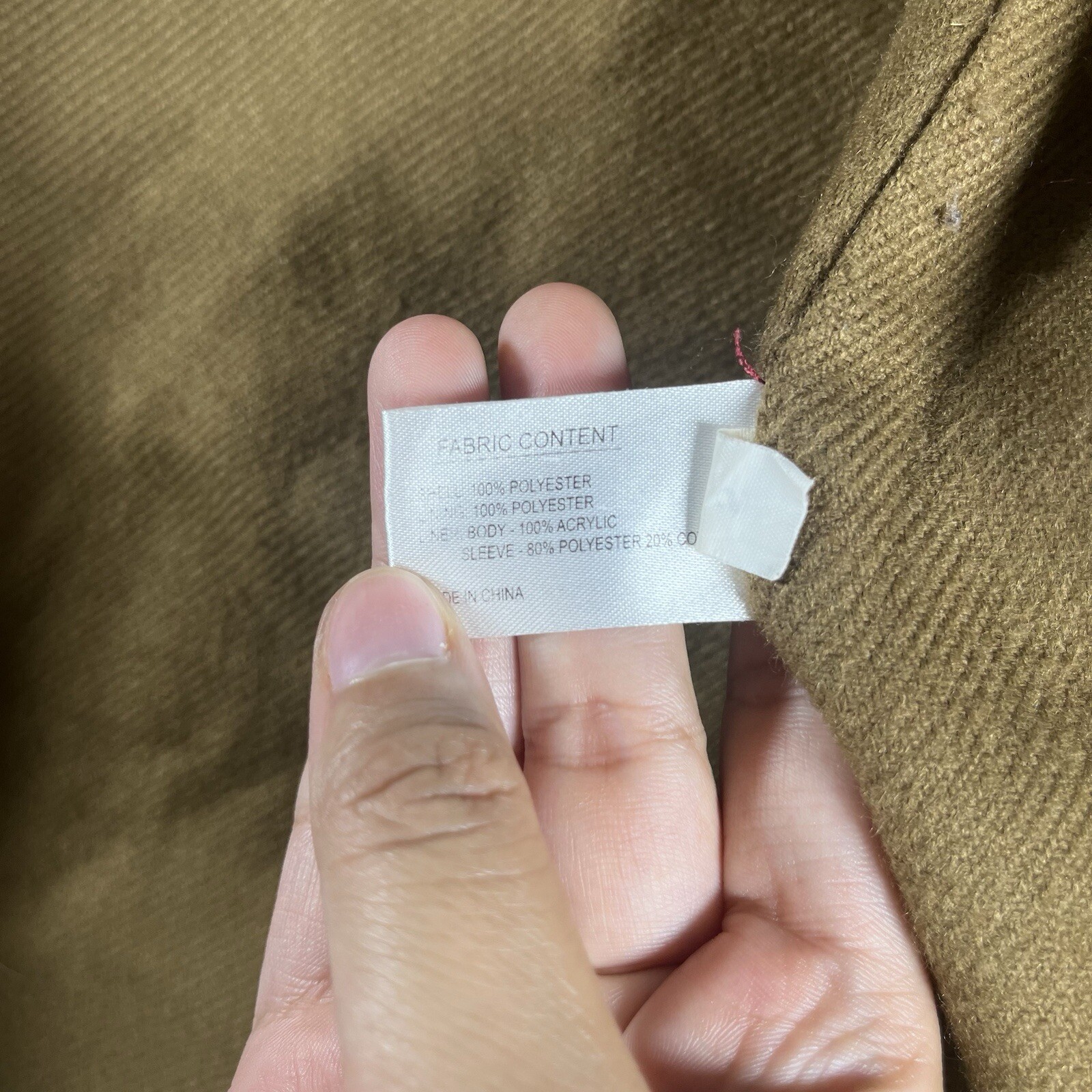 Gallery Womens Overcoat Size S Beige Polyester Button Closure
