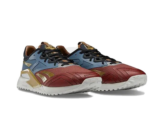 Men Reebok DC Comics Wonder Woman Nano X2 Training Shoes Red Blue Gold HQ4585