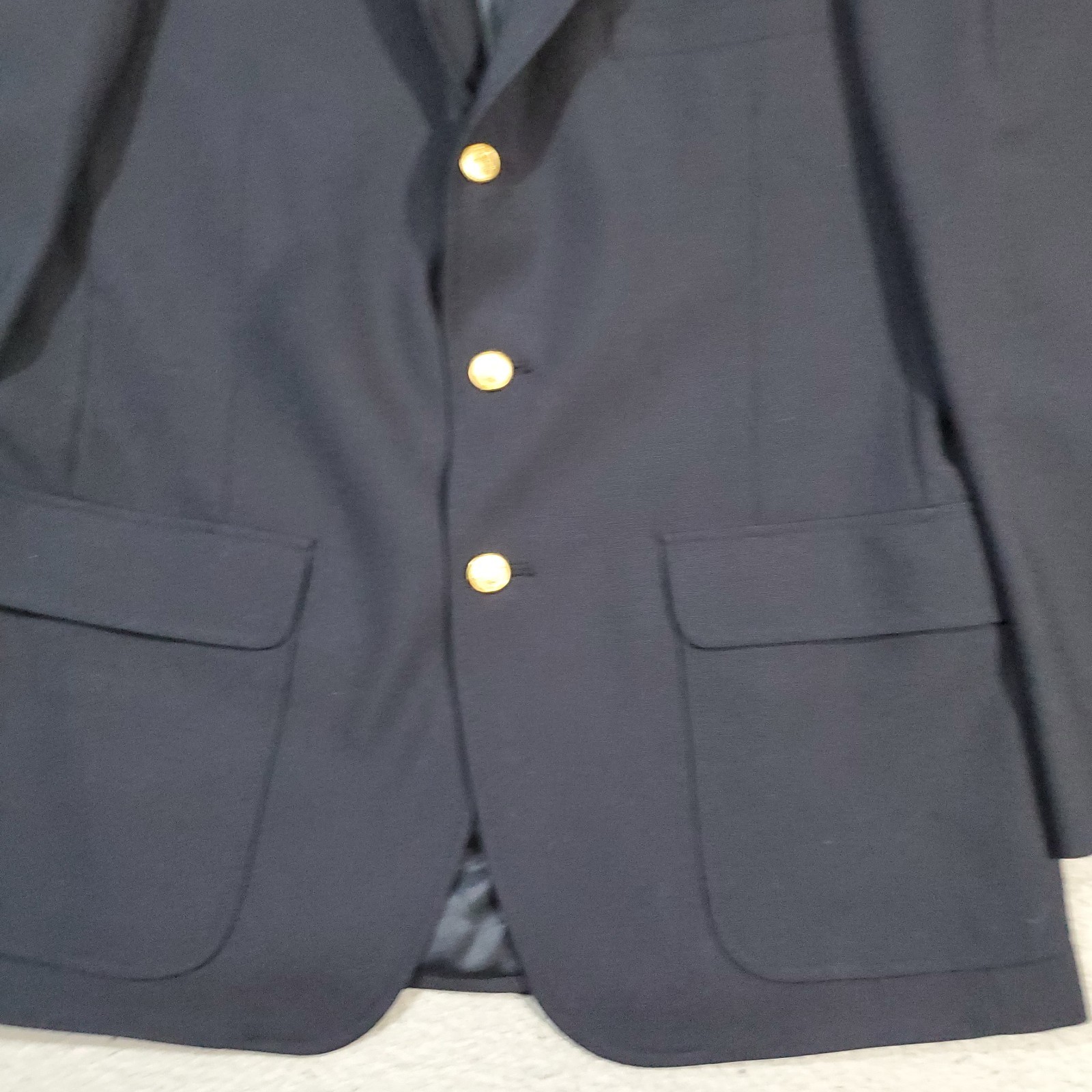 Orvis Blazer Sport Coat Jacket Mens 42R Blue Gold Buttons Worsted Wool Traveler