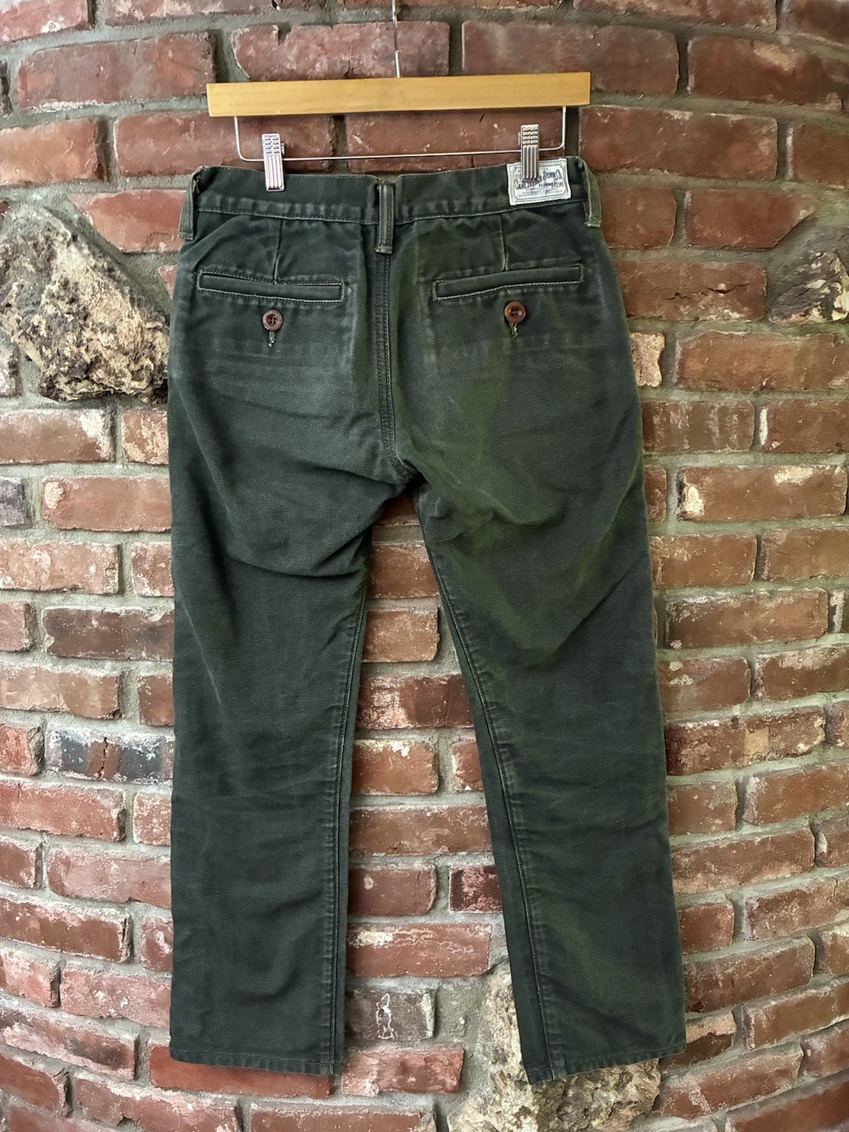 Ciano Farmer Denim Co Green Canvas Workwear Pants 28 X 27.5 Made In USA