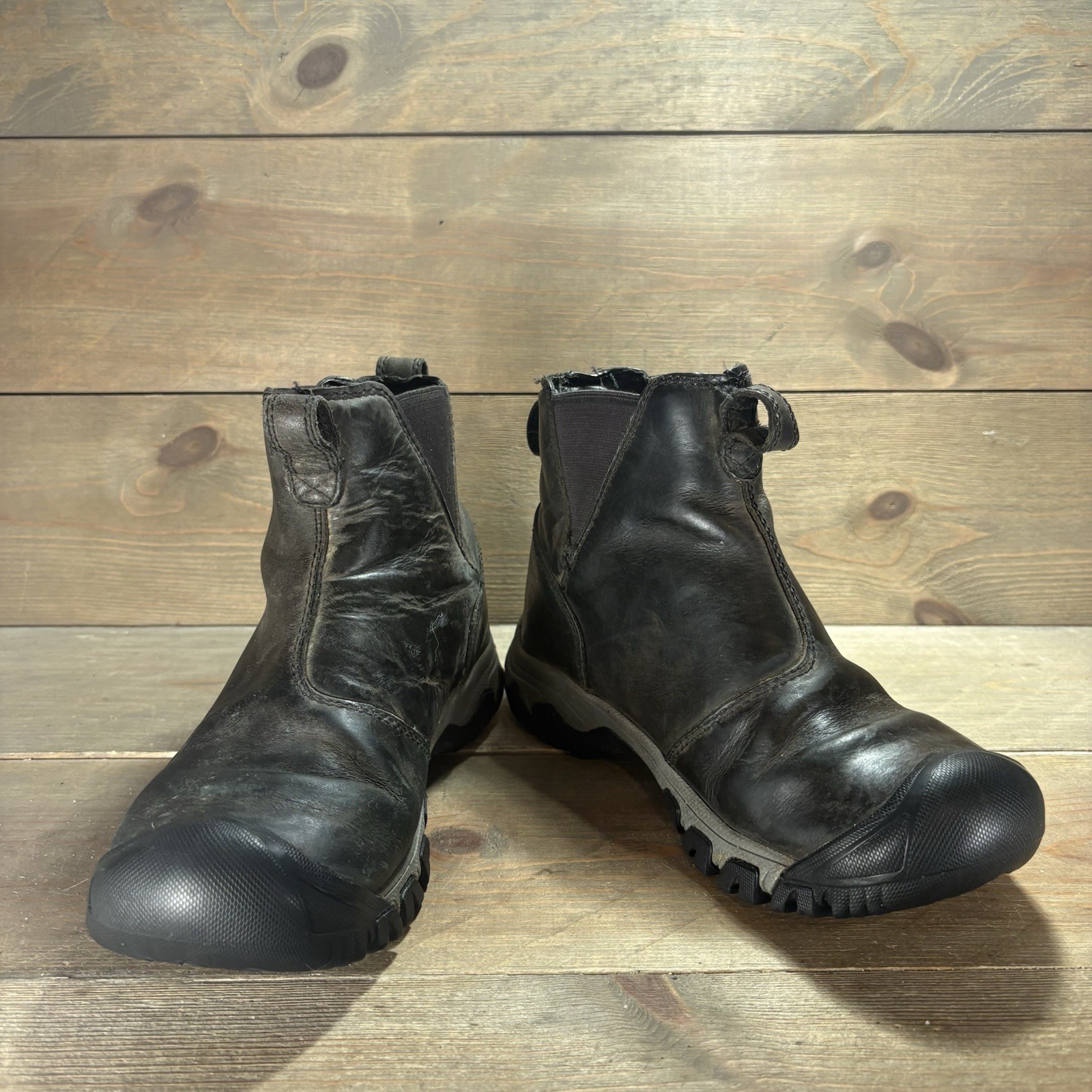 keen greta womens size 6 shoes black leather waterproof ankle chelsea boots