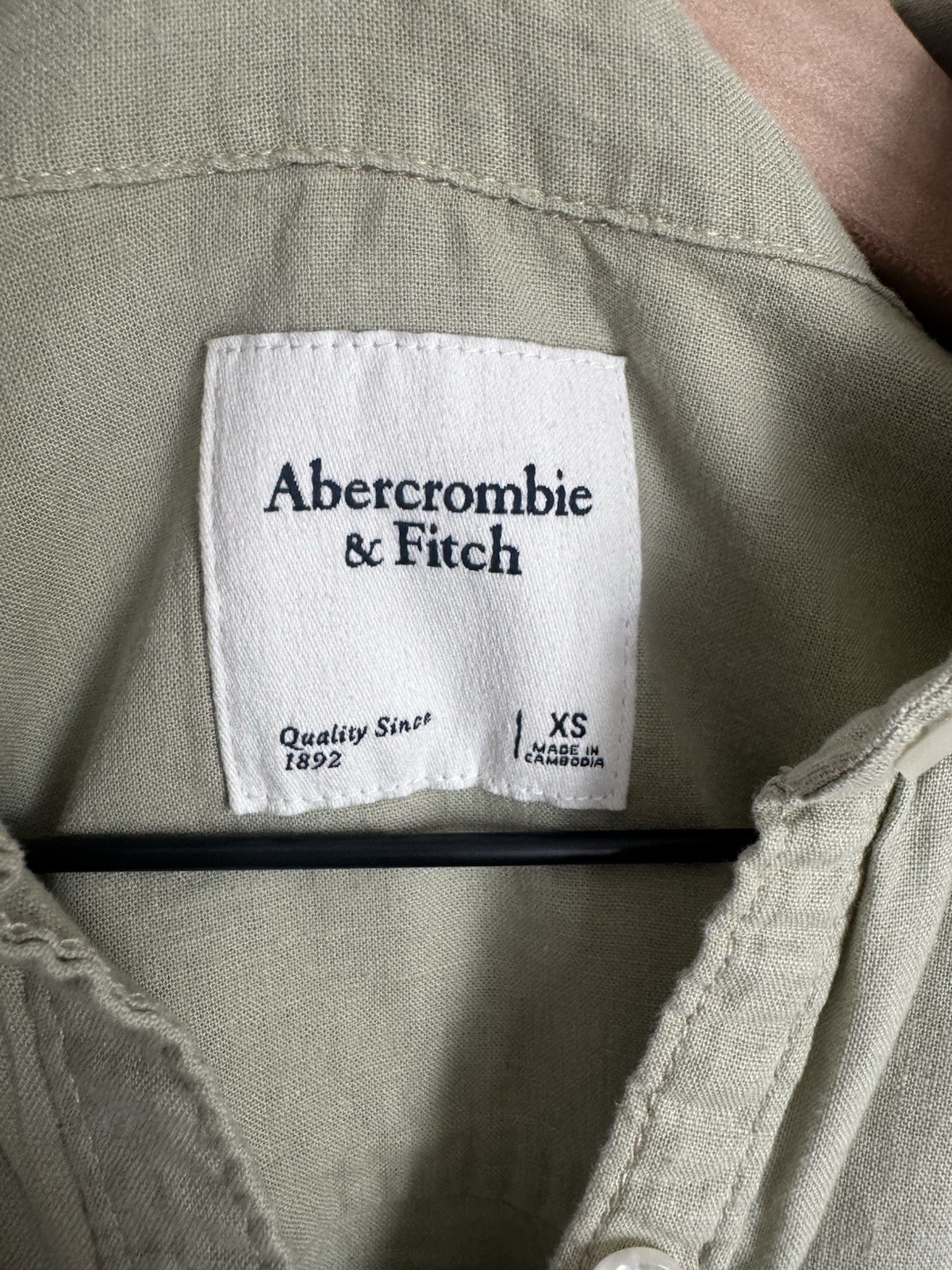 Abercrombie & Fitch Women’s XS Green Linen Blend Short Sleeve Utility