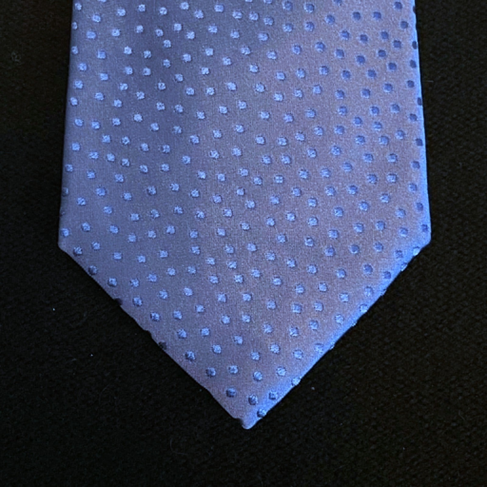 Carlo Franco Dusty Blue Tonal Dot Jacquard XL 7-Fold Tie Handmade in Italy NWT