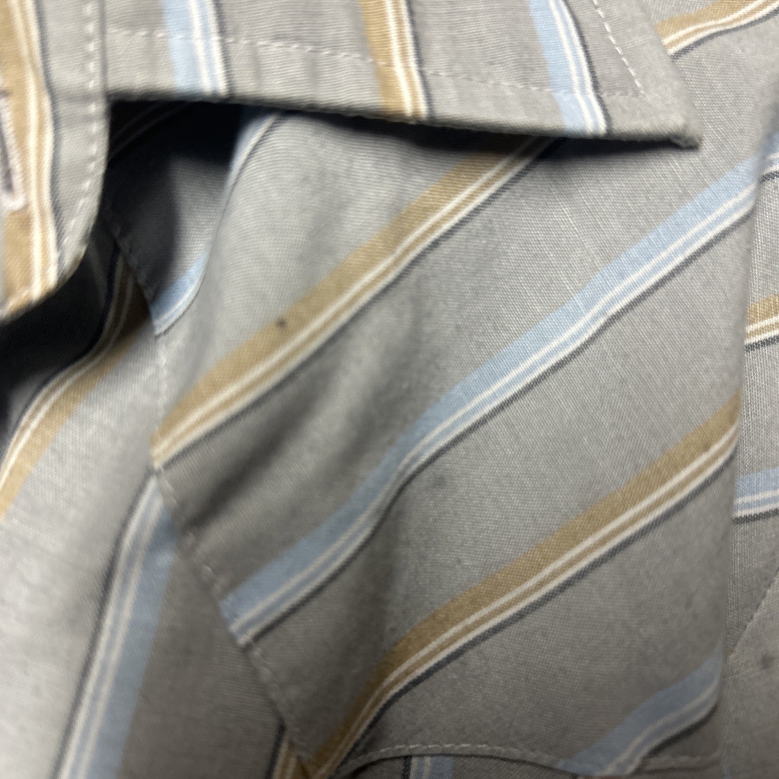 Plainsman Long Tail Pearl Snap Vintage Shirt 2 Pocket Striped Sz L Western EUC