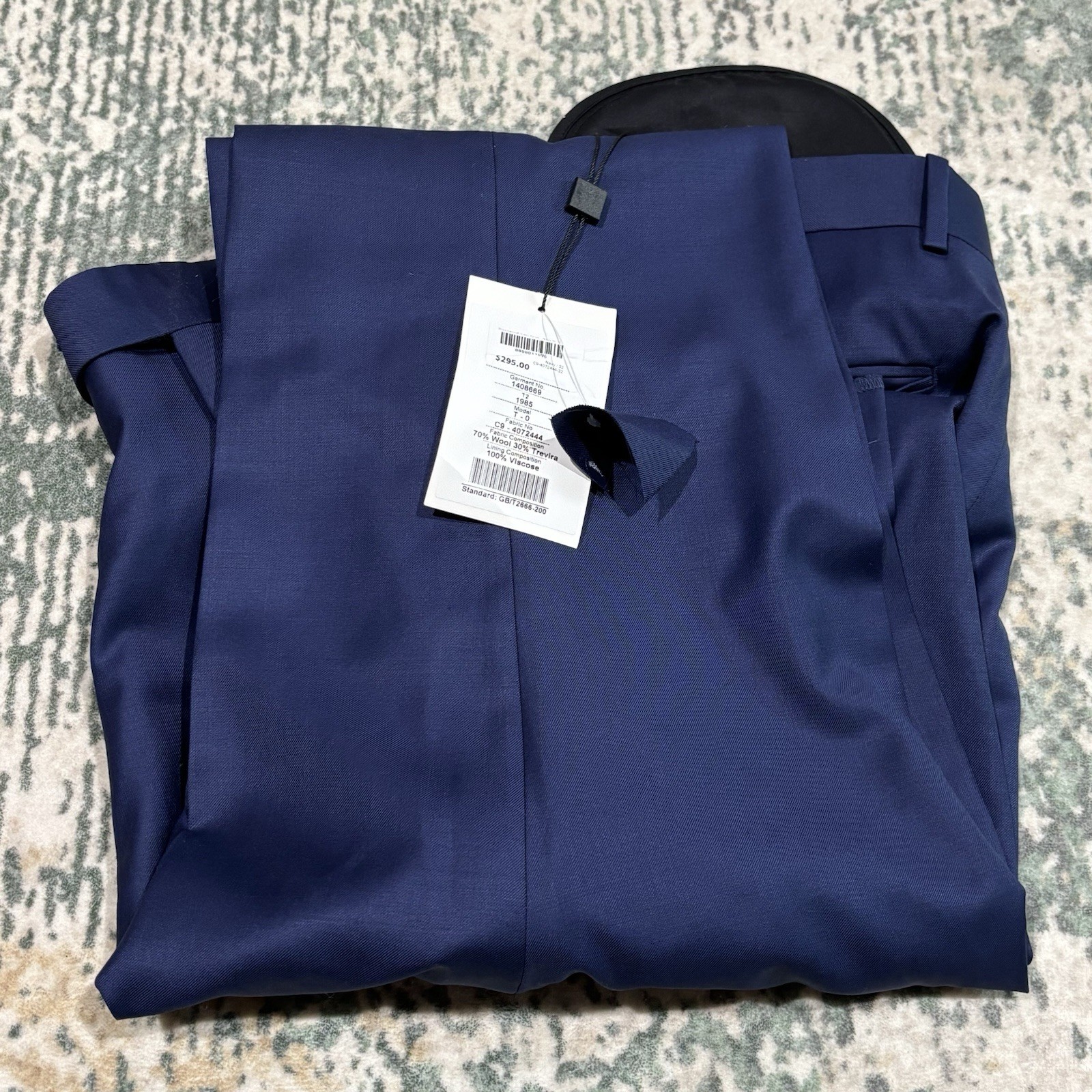 Brookwood navy trousers Saint Simons Island Wool/Trevira 34X37 Unaltered
