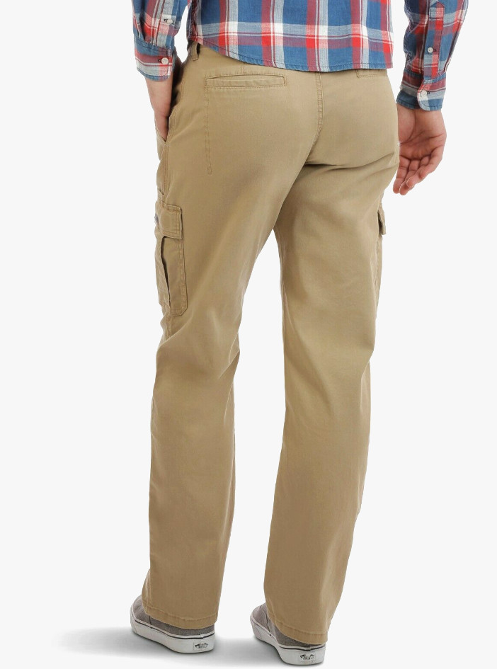 Men’s Wrangler Cargo Pants w/ Stretch Relaxed Fit Elmwood Khaki CHOOSE SIZE New