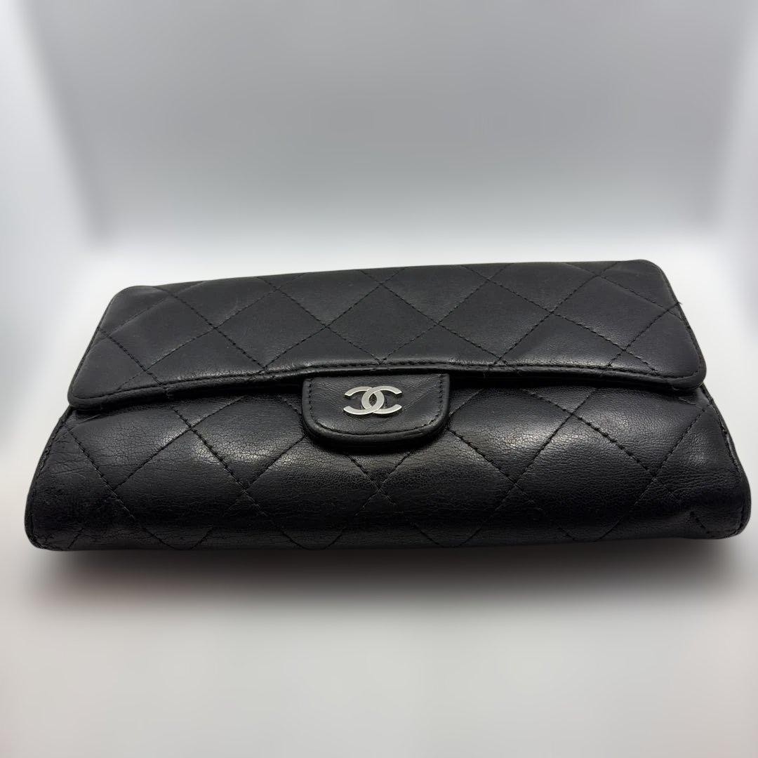 CHANEL Matelass Folded Wallet Black