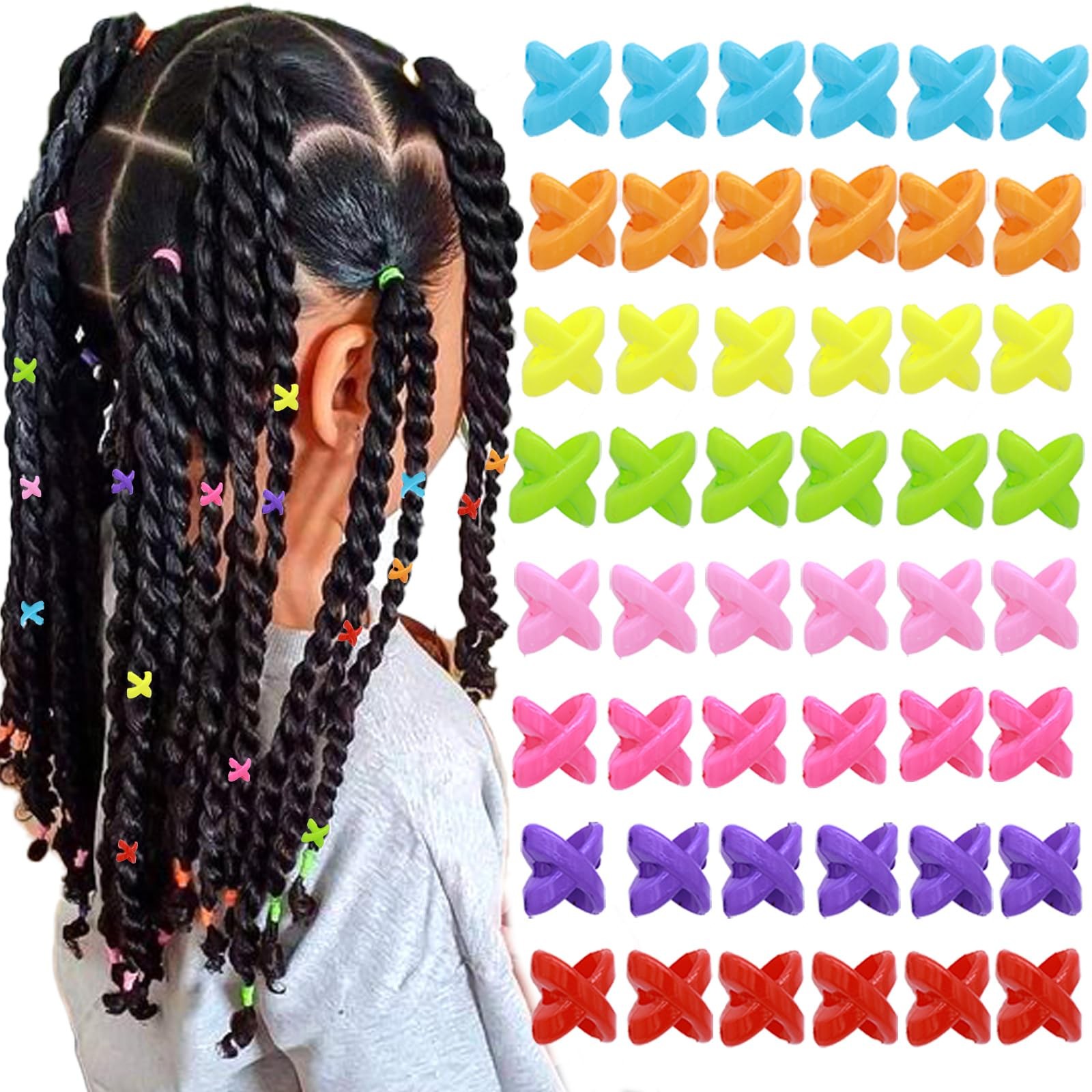 VENOFEN 50PCS Hair Beads for Braids – Candy Color Loc Dreadlock and Hair Jewelry