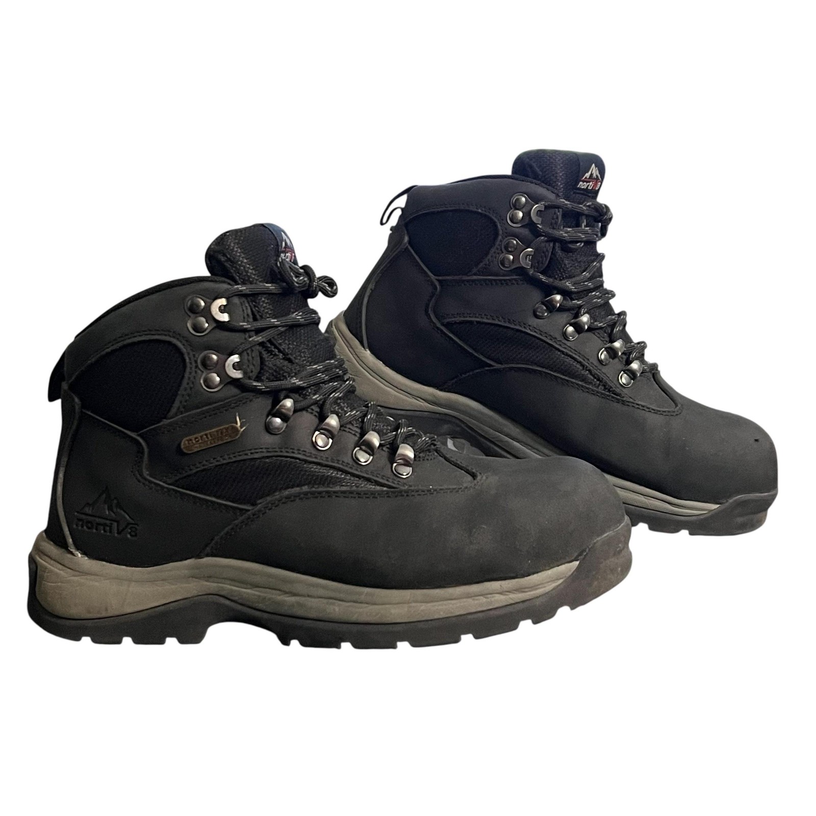 Nortiv 8 Boots Mens Size 7 Black Waterproof Hiking Work Combat Trail Steel Toe