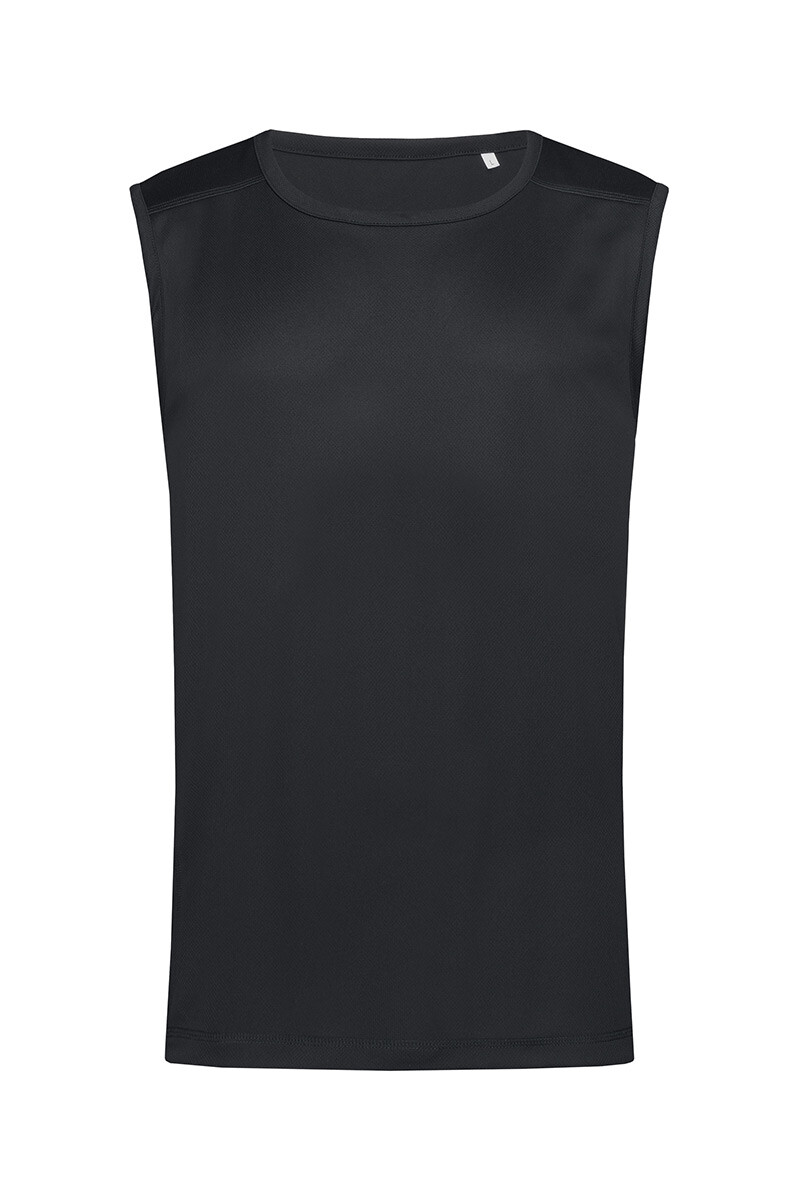 ACTIVE-DRY Plain Polyester Sports Vest Singlet Tank Top Sleeveless Tshirt