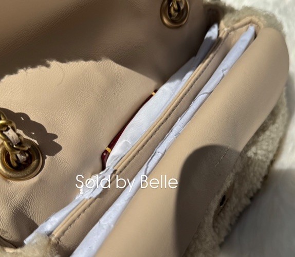NWT Coach Shearling Tabby 20 In Shearling Beige Crossbody Bag Shoulder Purse