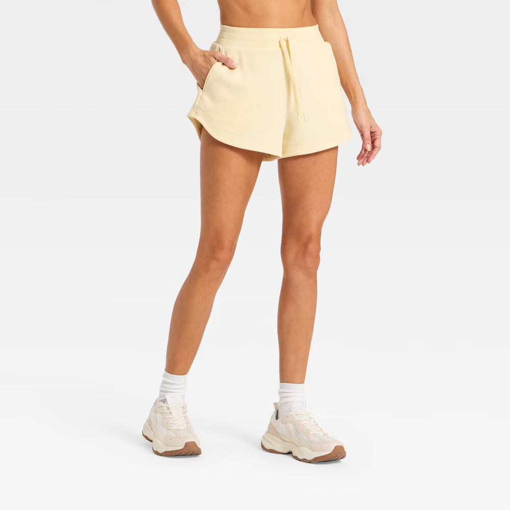 Women Active Comfort French Terry High-Rise Shorts 2.5″ – All In Motion
